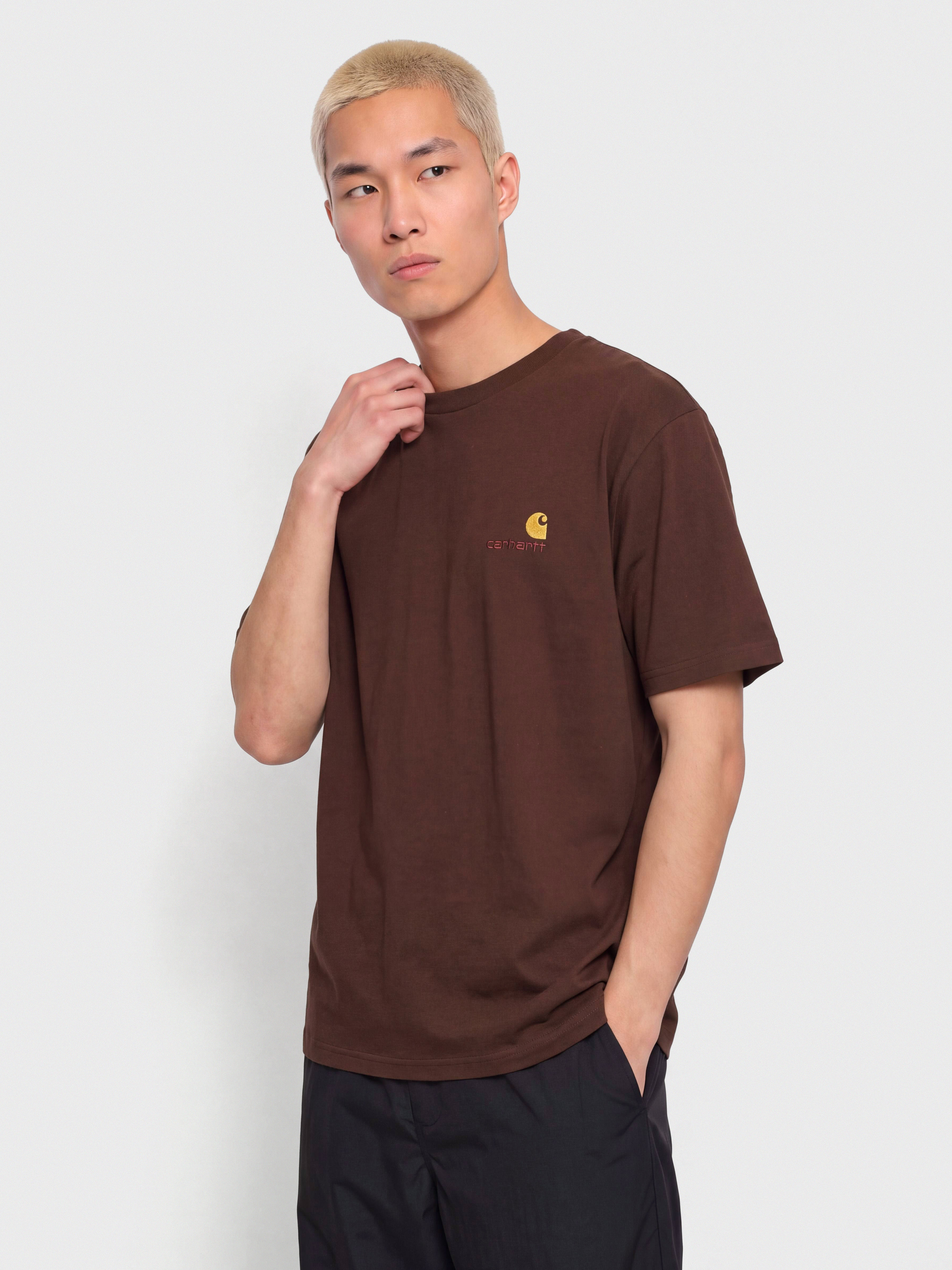 Tričko Carhartt WIP American Script (amarone)