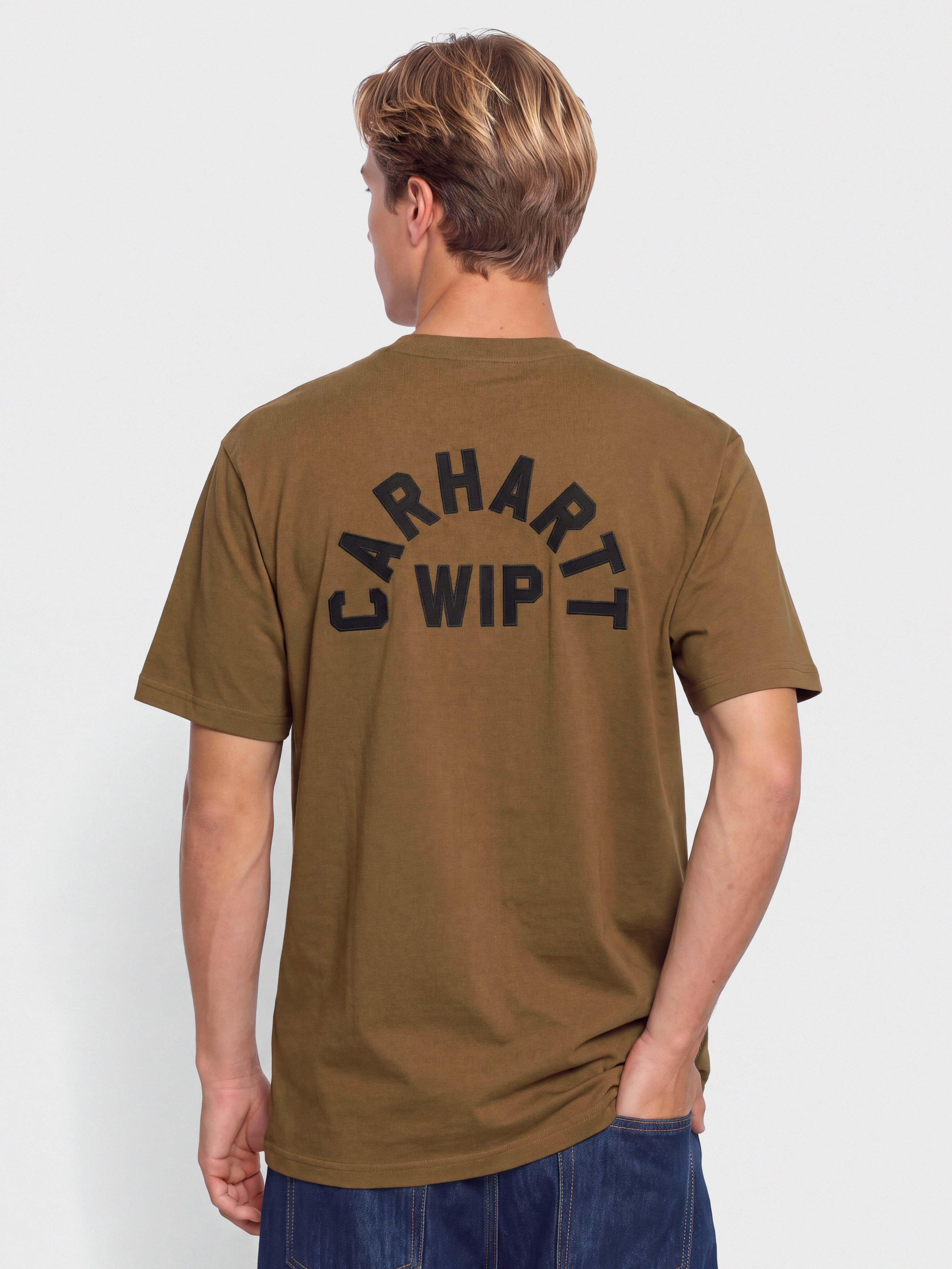 Tričko Carhartt WIP Arch Script (wip h brown/black)