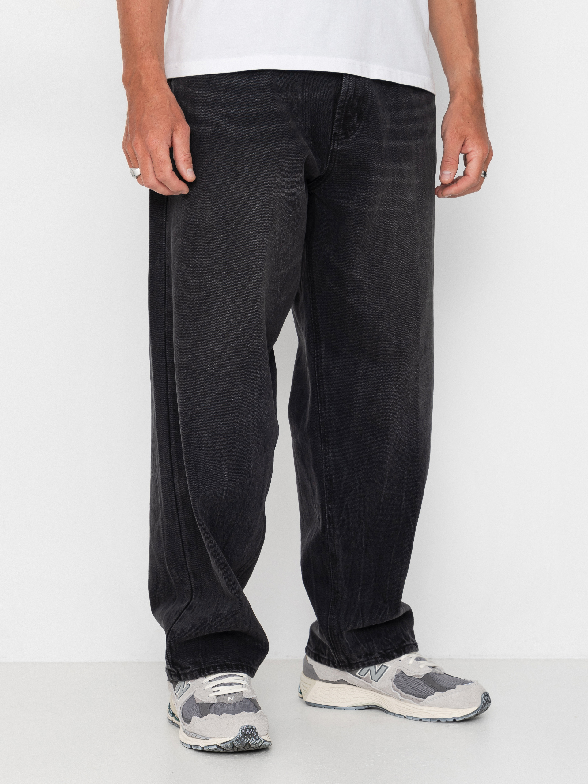 Nohavice OBEY Bigwig Baggy Denim (heavy vintage black)