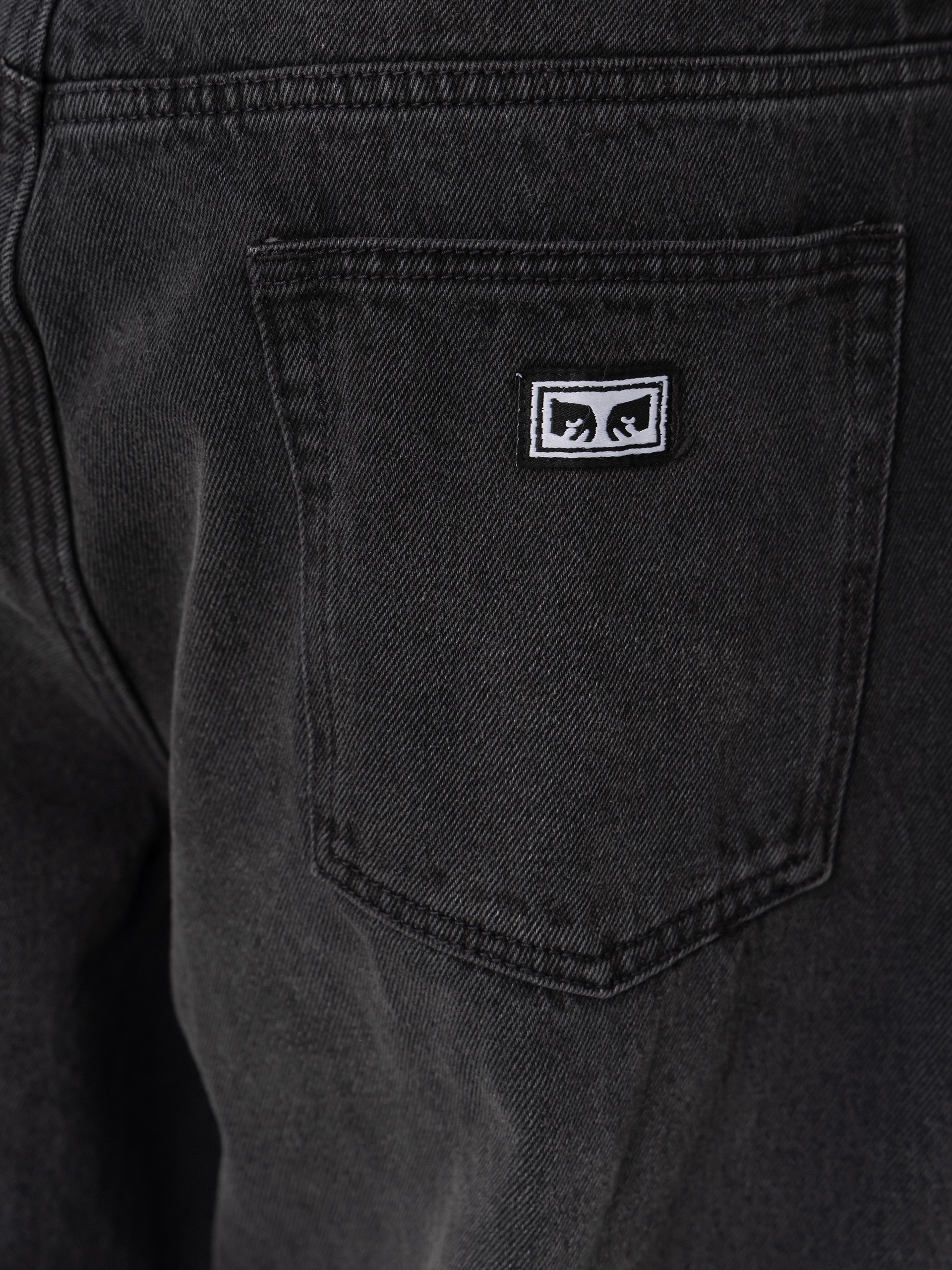 Nohavice OBEY Bigwig Baggy Denim (heavy vintage black)