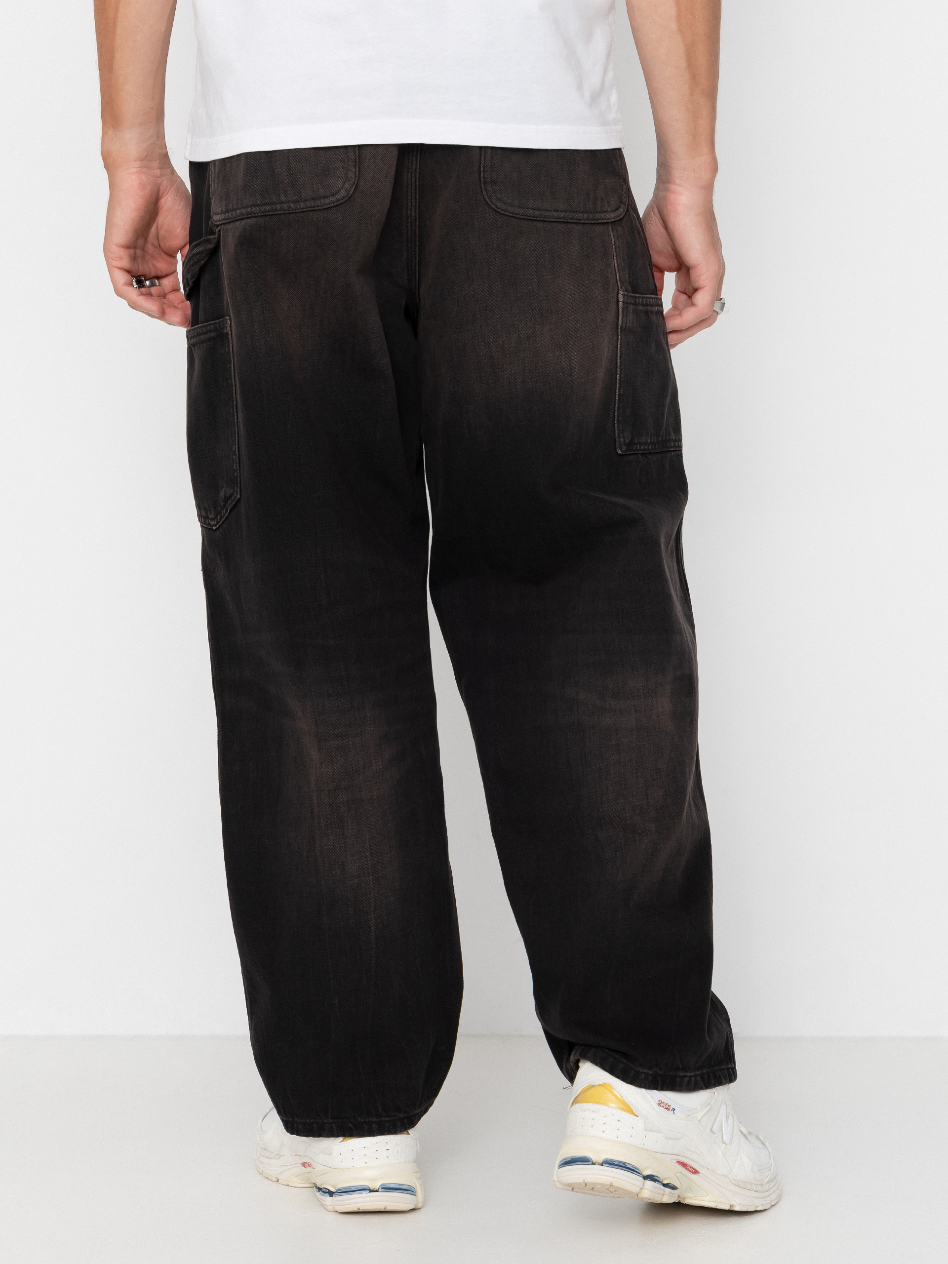 Nohavice Carhartt WIP OG Single Knee (black/tobacco used wash)