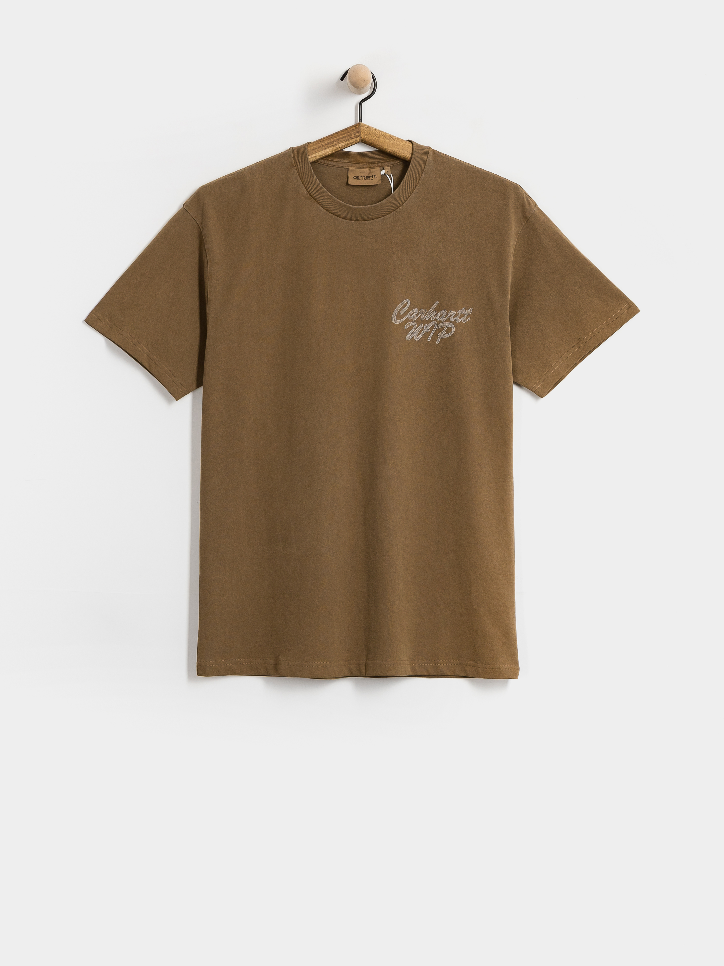 Tričko Carhartt WIP Hatching Script (wip h brown/garment dyed)