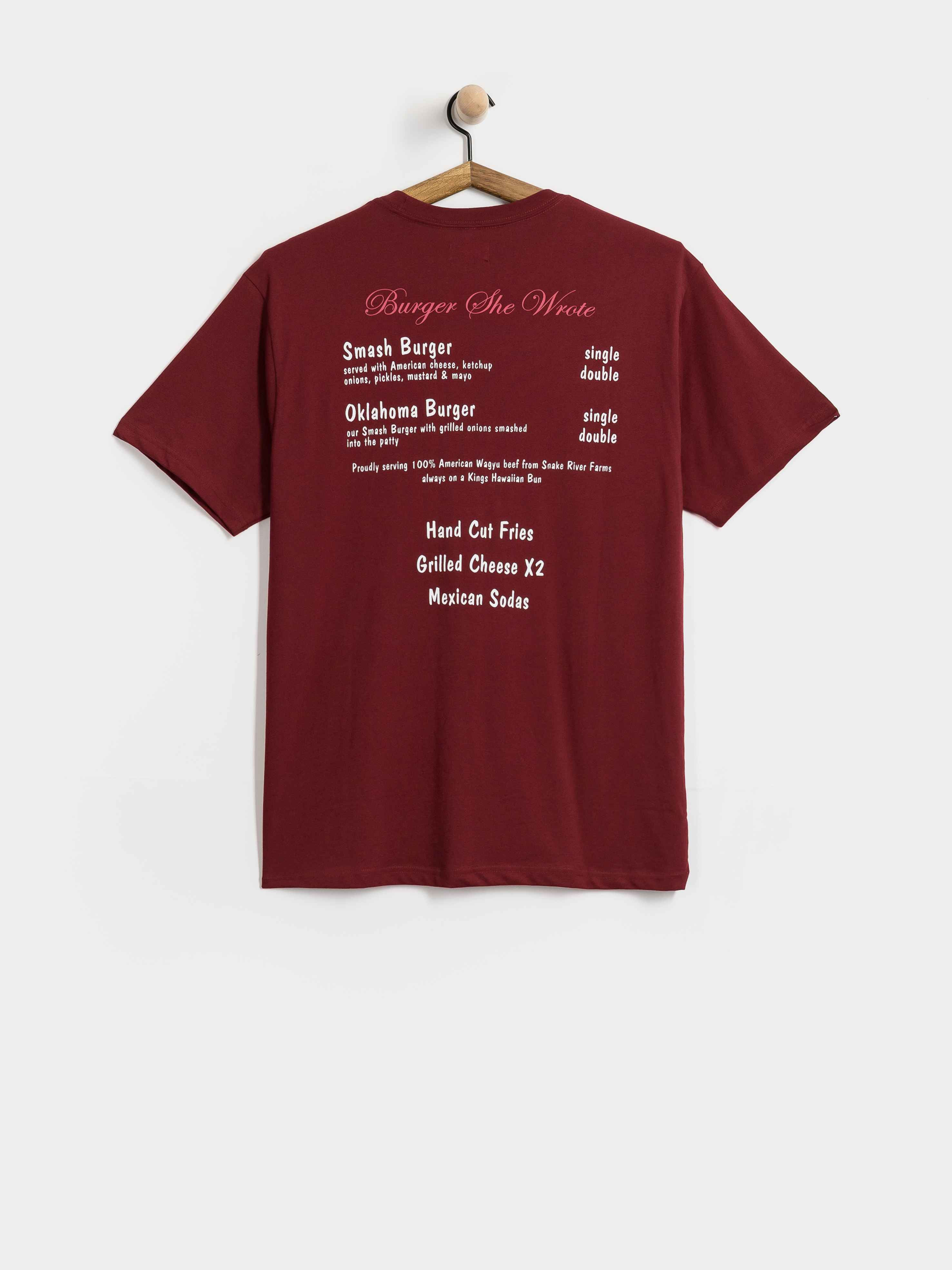 Tričko Brixton Burger She Wrote Pocket (burgundy)