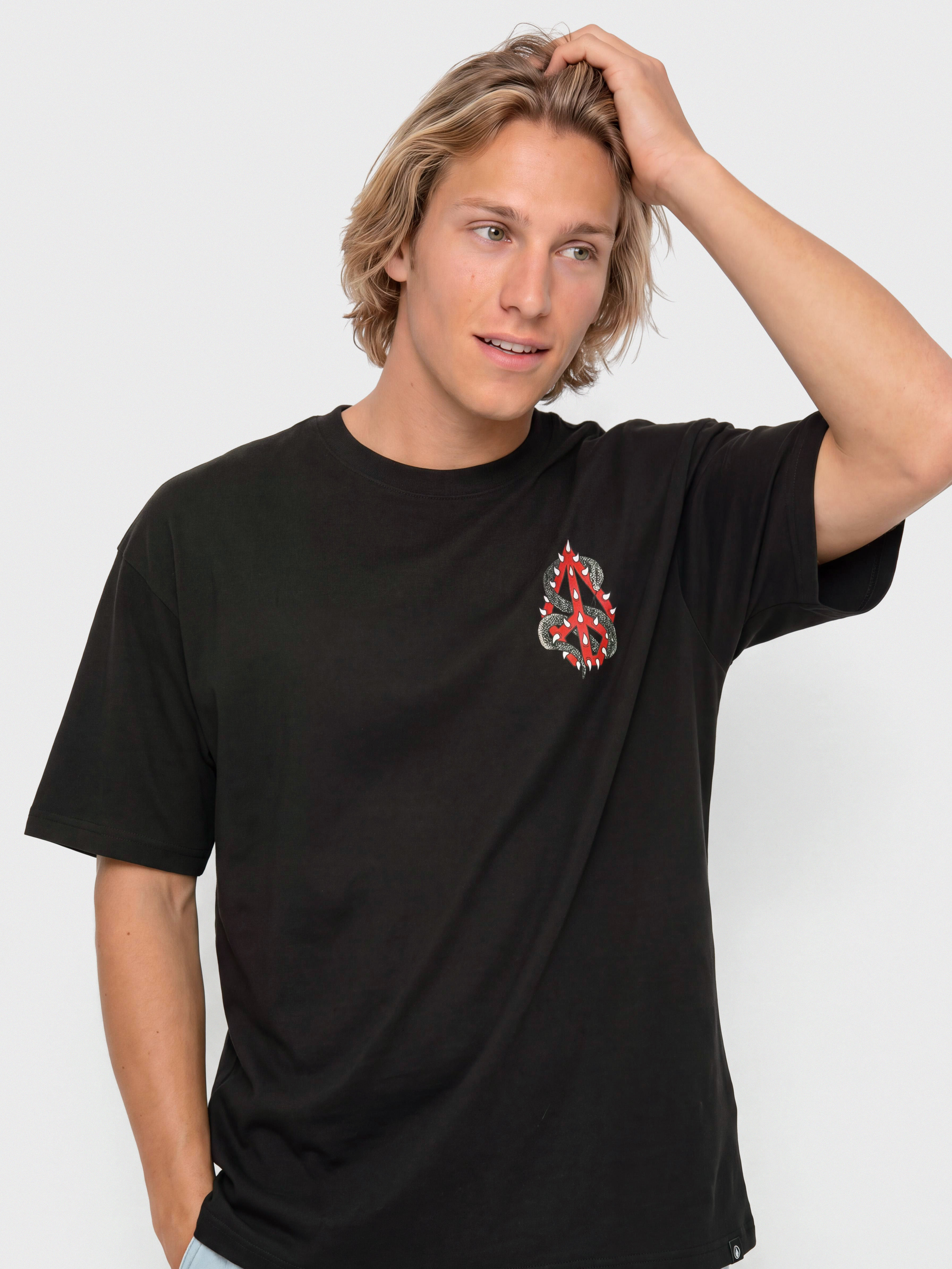 Tričko Volcom Snake Peace Lse (black)