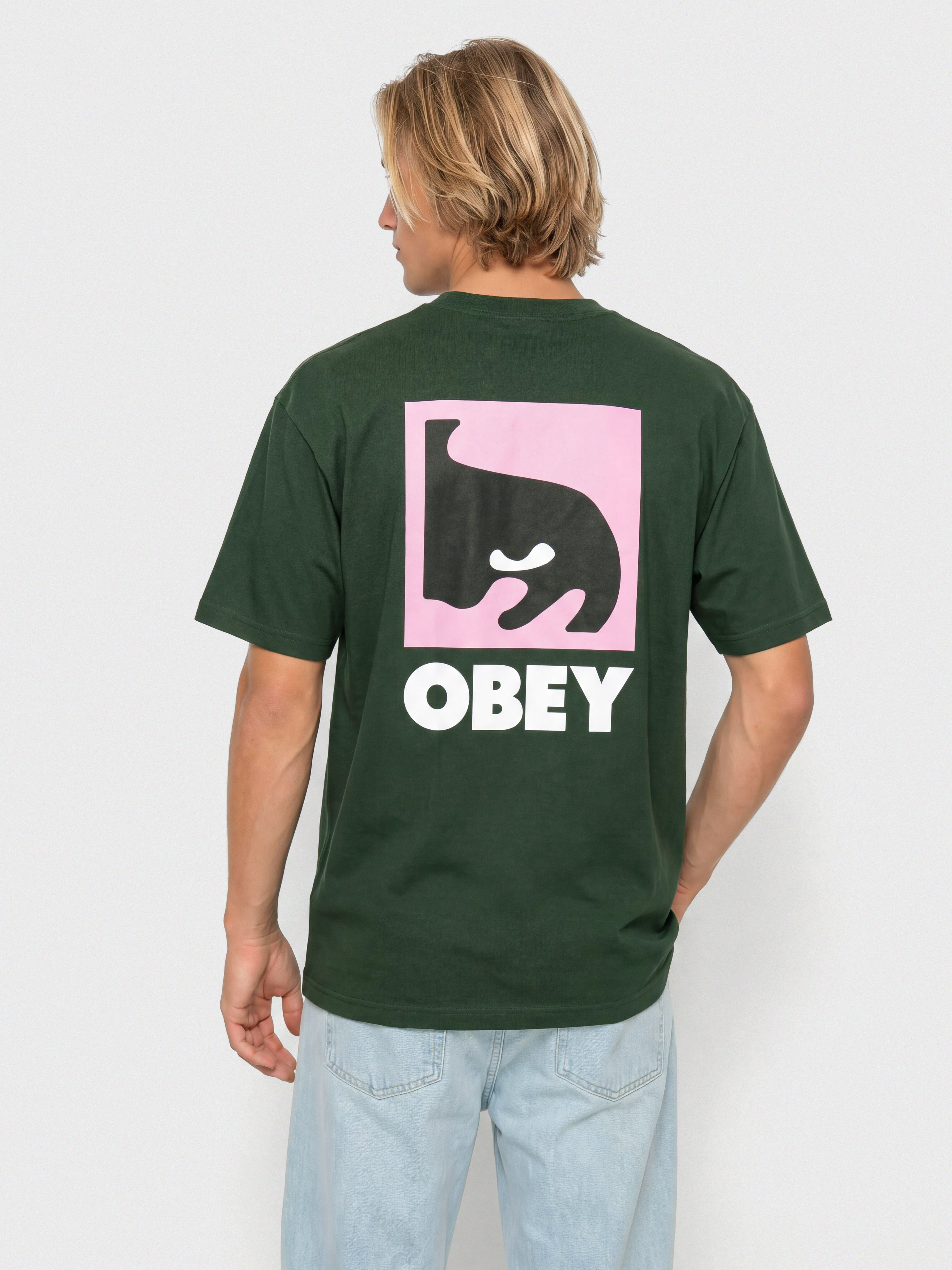 Tričko OBEY Quarter Eye Icon (forest green)
