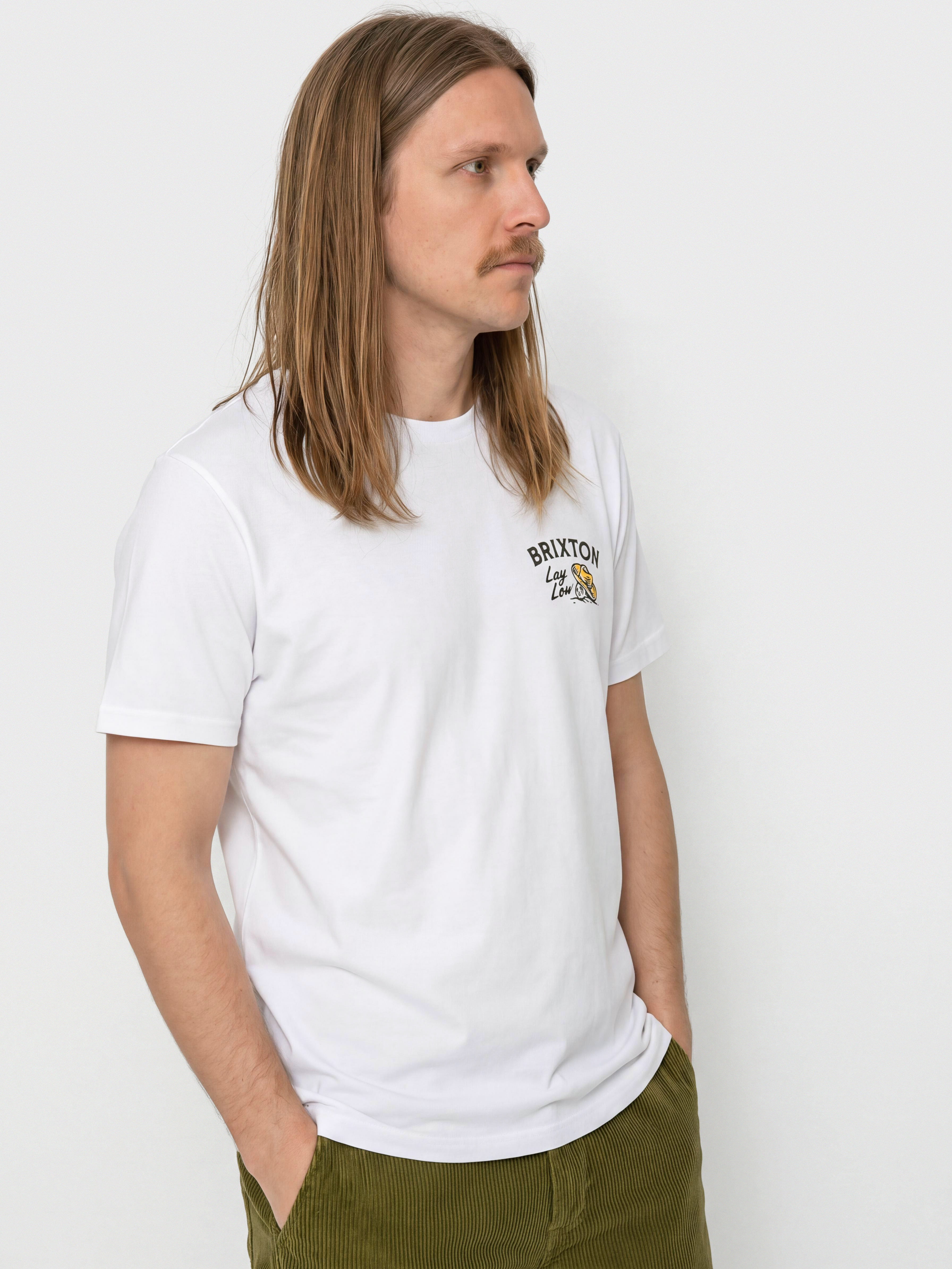 Tričko Brixton Lay Low Stnd (white)