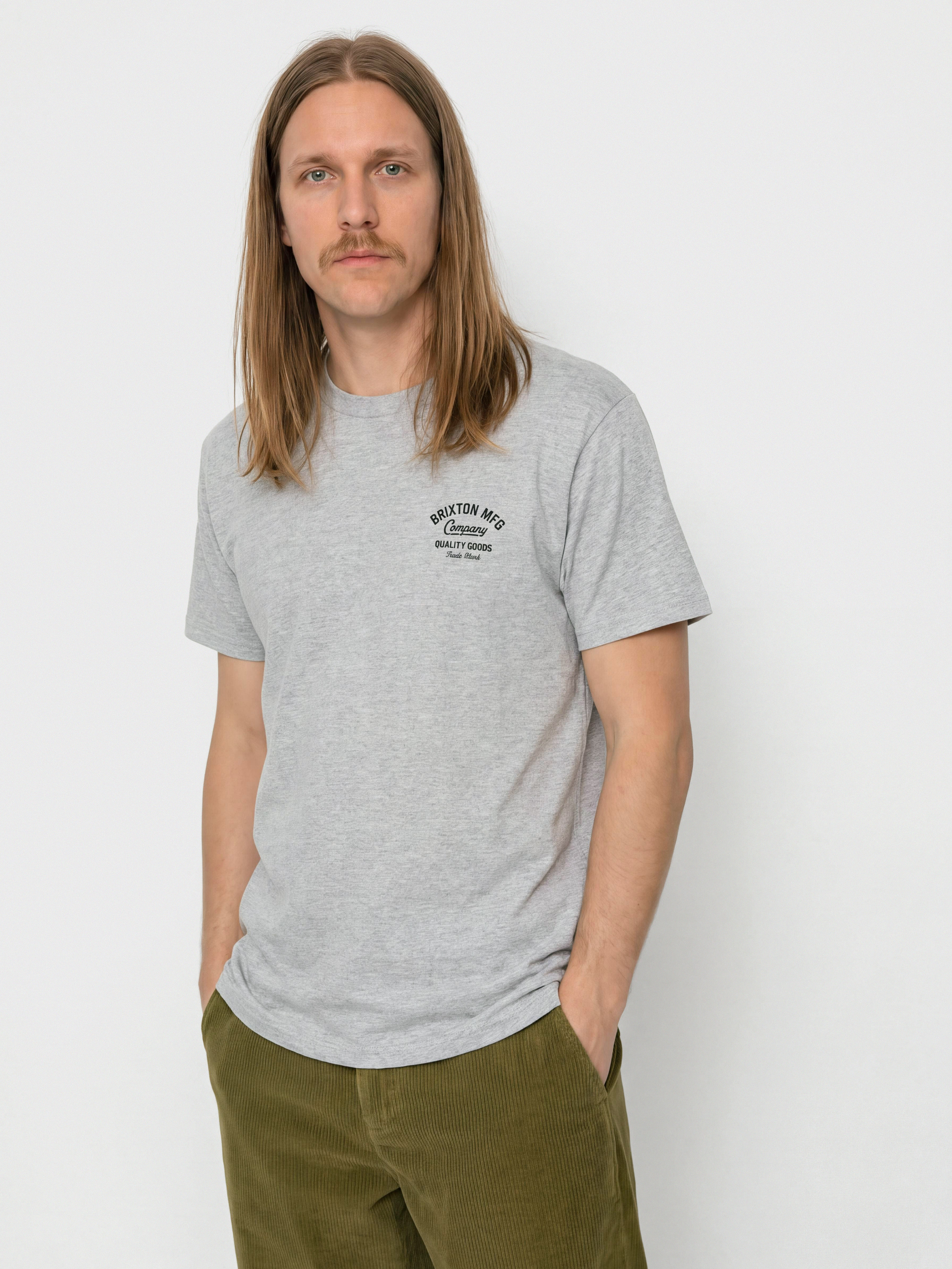 Tričko Brixton Straton Stnd (heather grey)