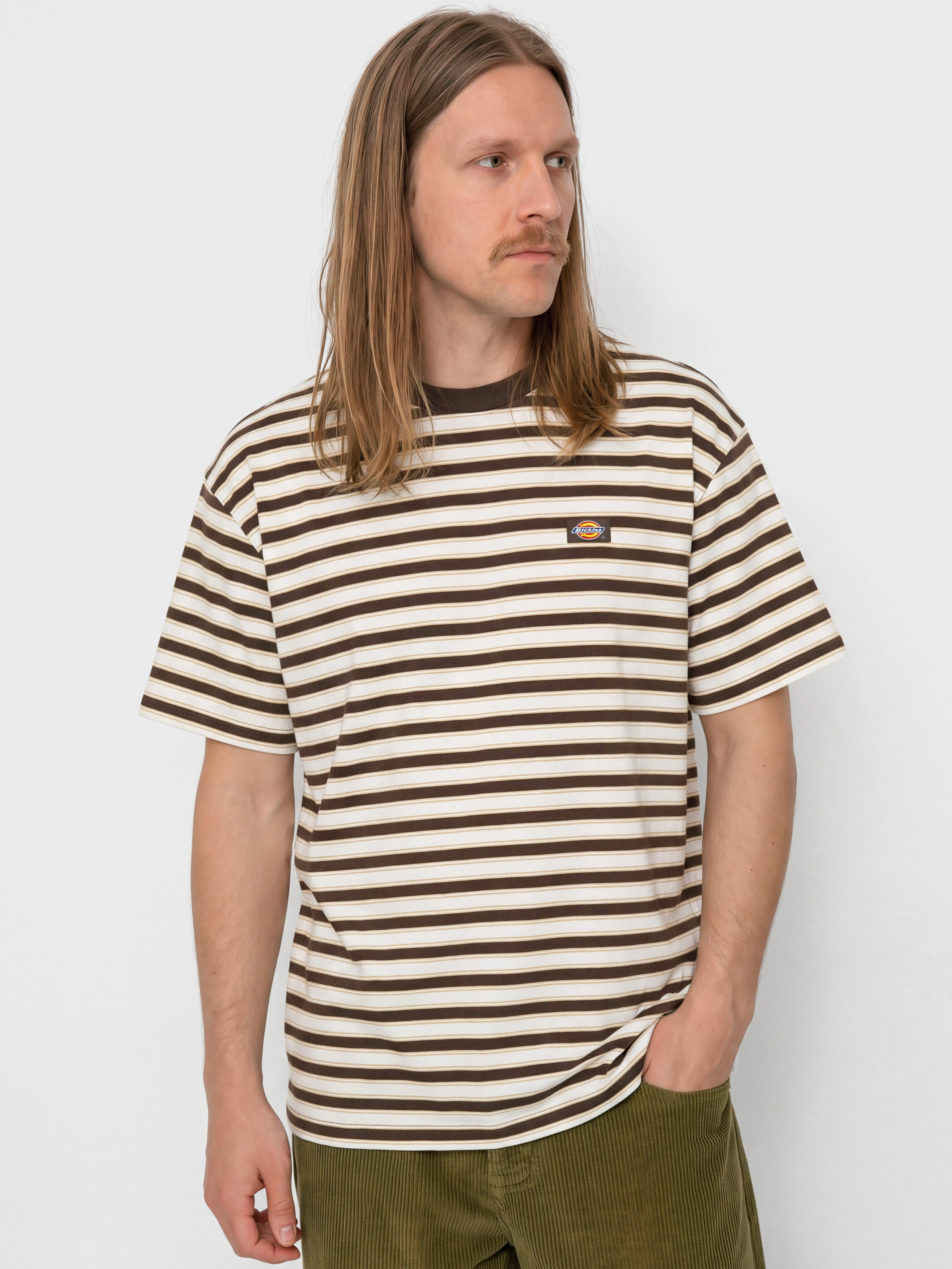 Tričko Dickies Stripe (chocolate brown)
