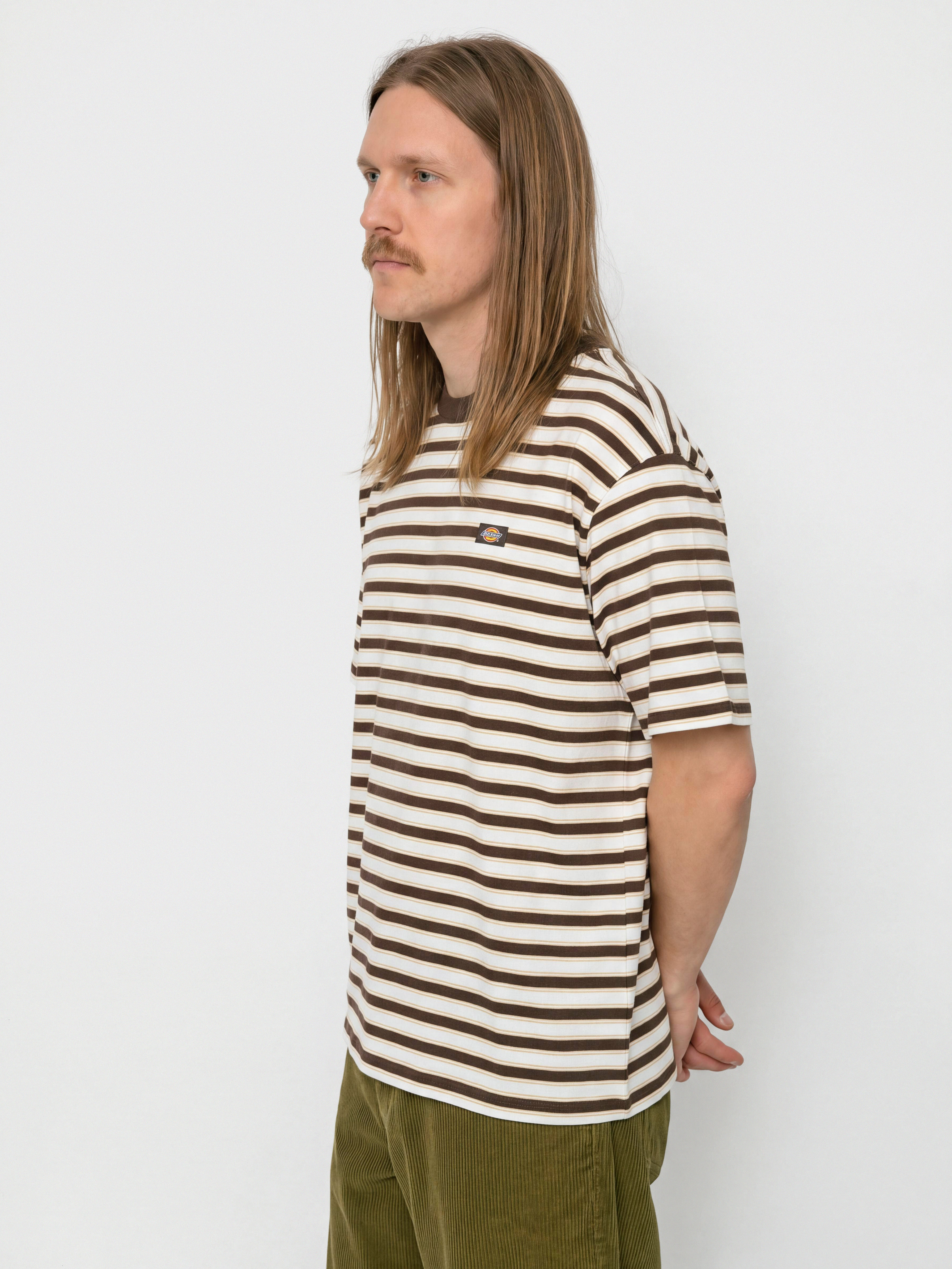 Tričko Dickies Stripe (chocolate brown)
