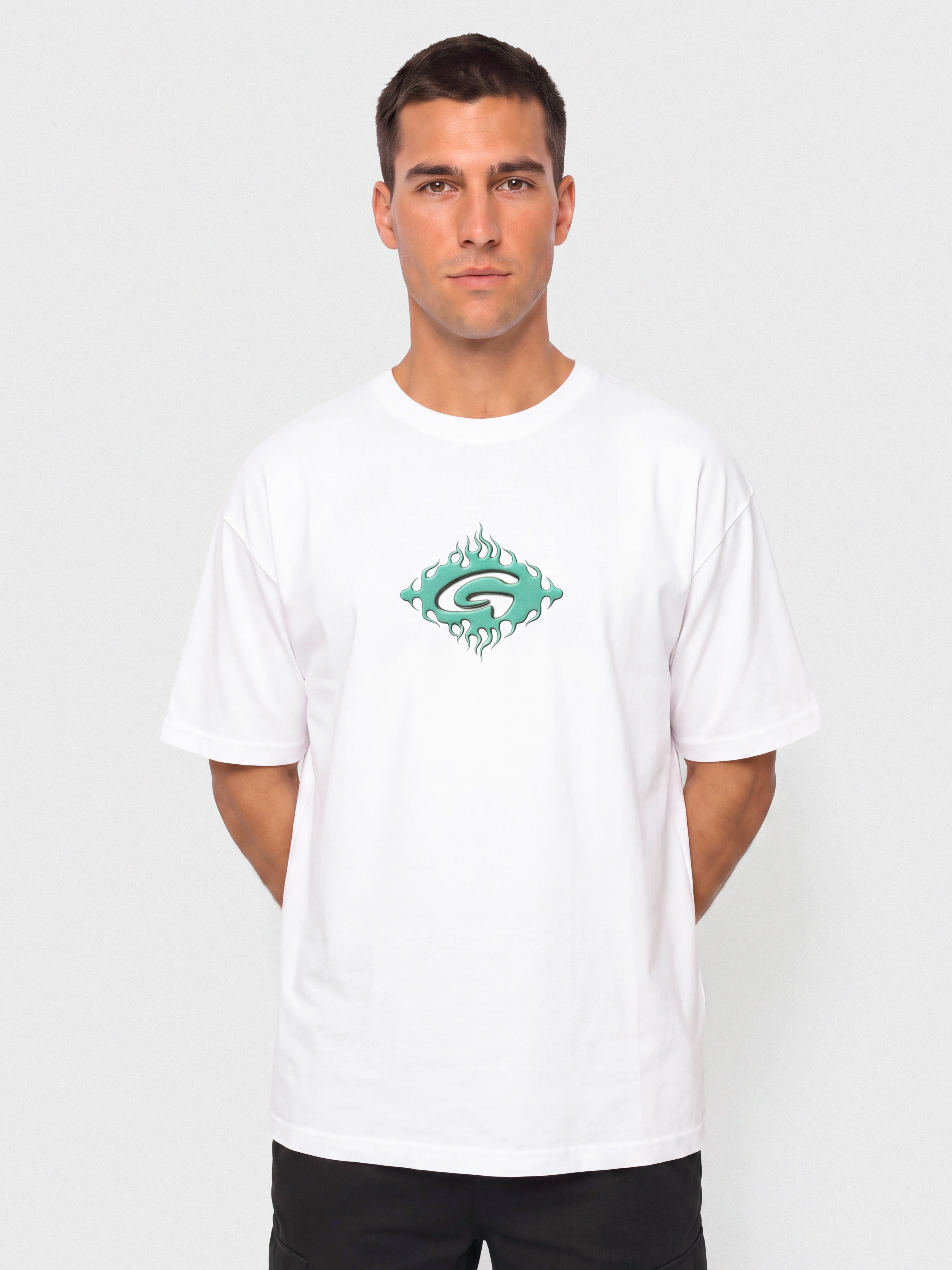Tričko Gramicci Flames (white)