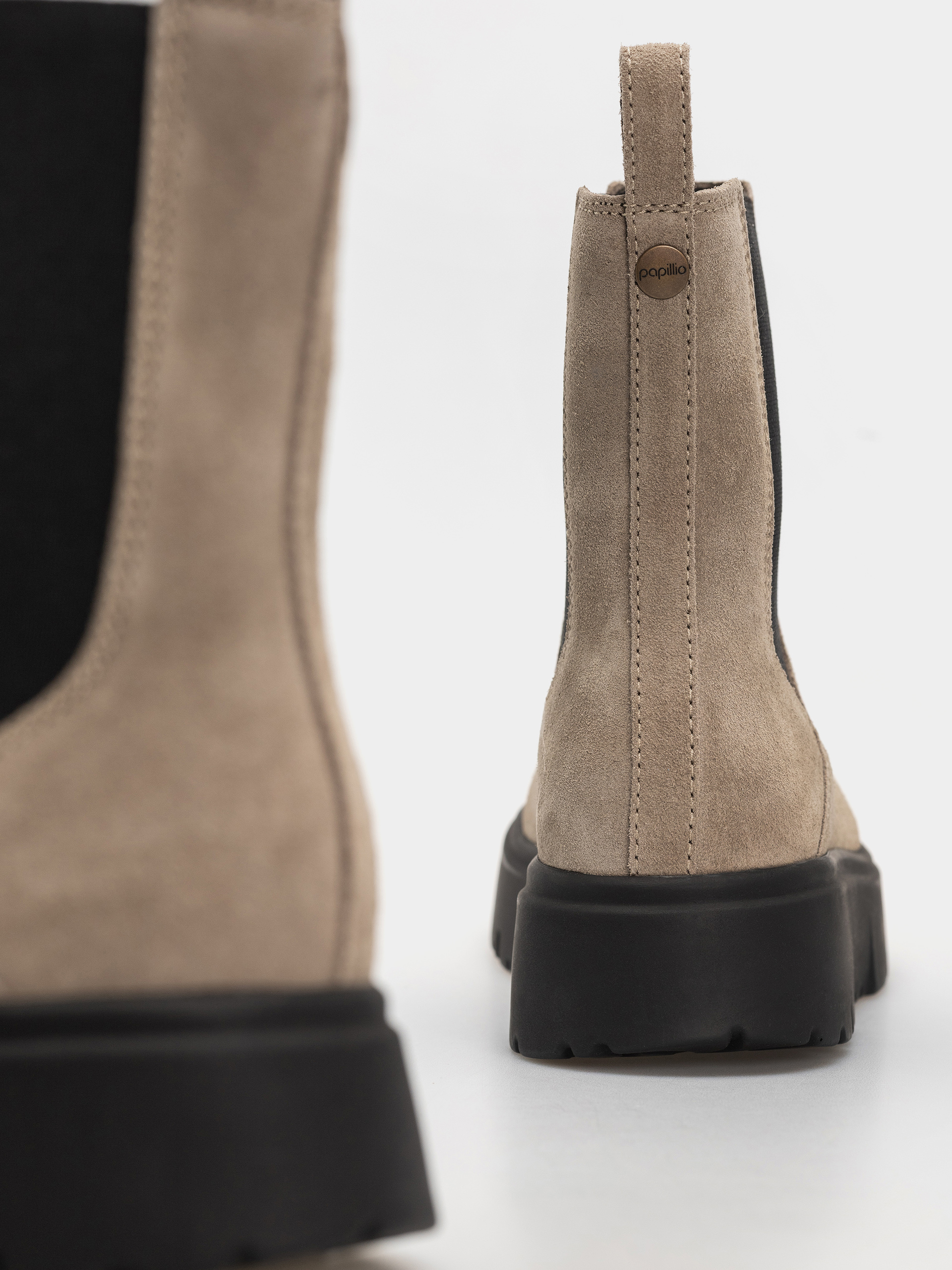 Topánky Birkenstock Theda Chelsea Suede Leather Narrow Wmn (taupe)