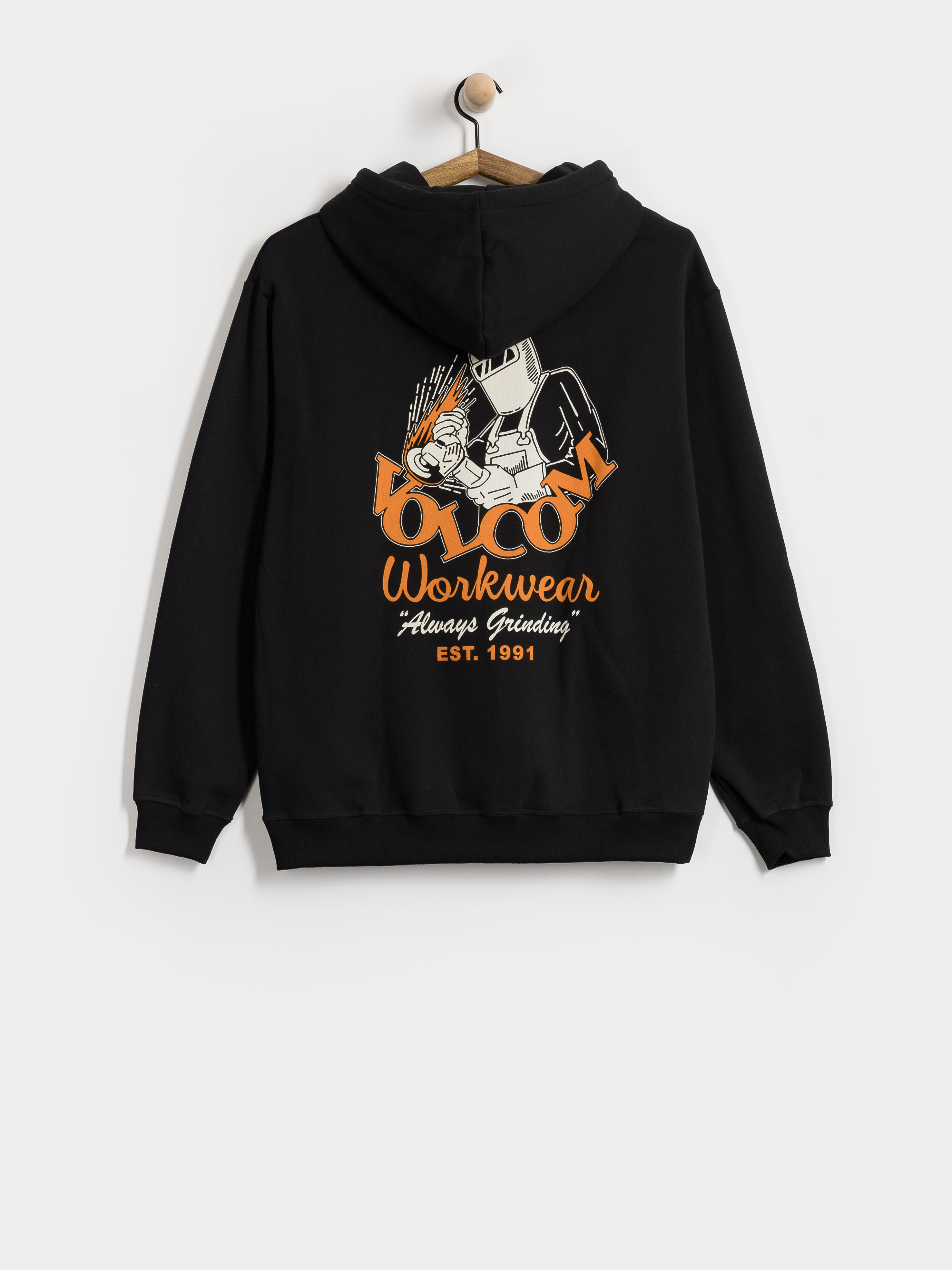 Mikina s kapucňou Volcom Always Grinding HD (black)