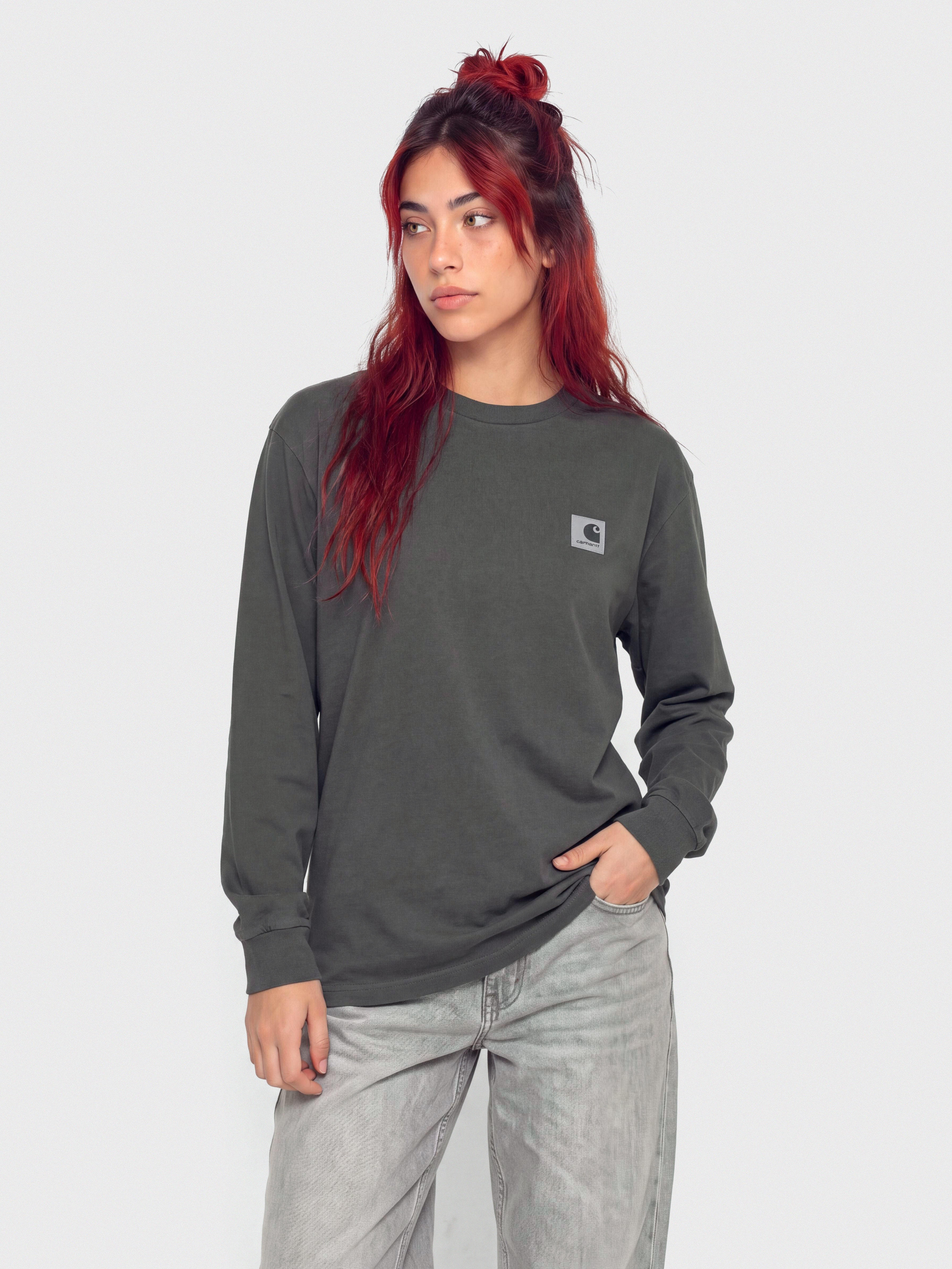 Triko Carhartt WIP Nelson Wmn (black/garment dyed)
