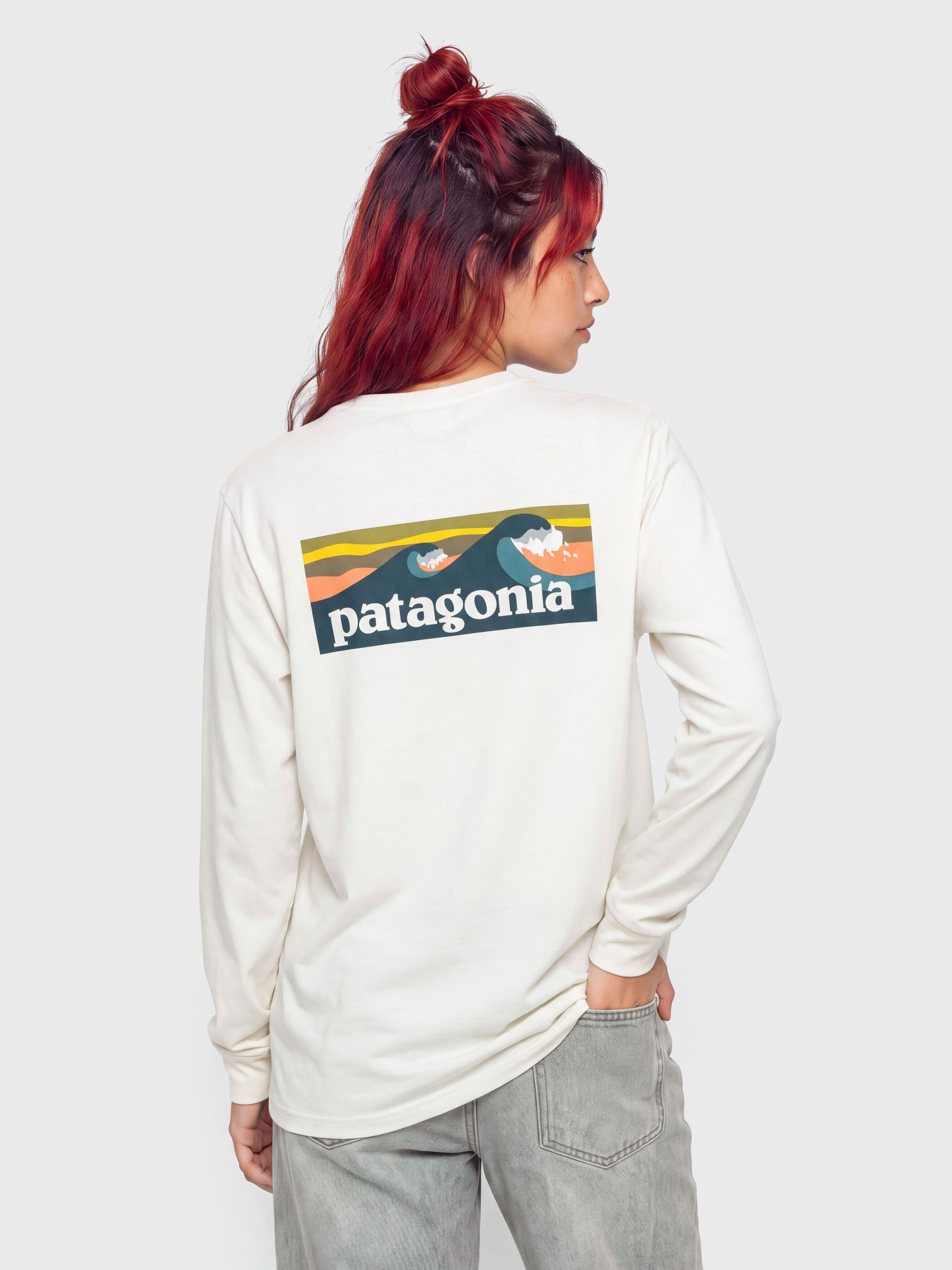 Triko Patagonia Cap Cool Daily Boardshort Logo Wmn (dyno white)