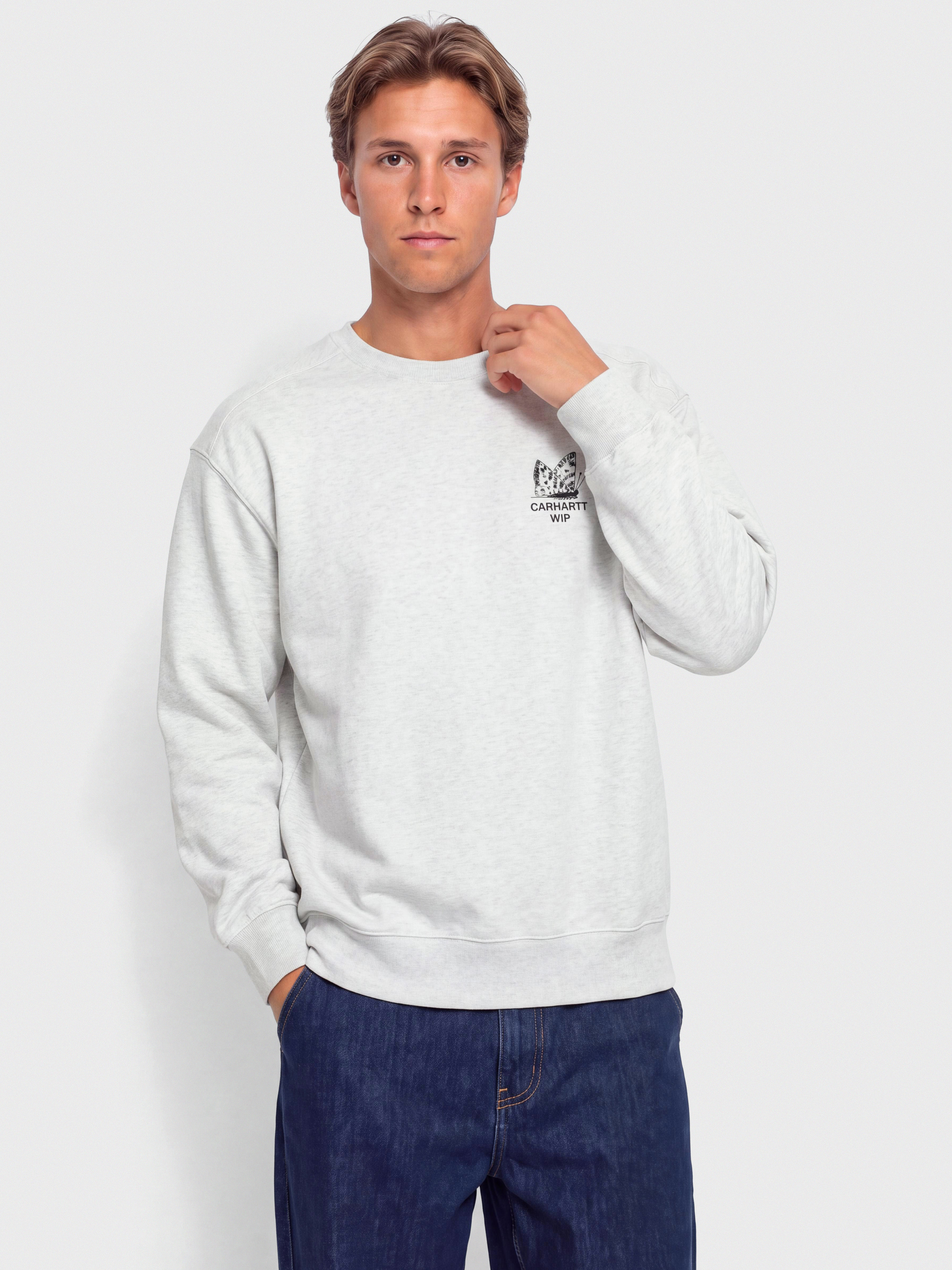 Mikina Carhartt WIP Hourglass (ash heather/stone washed)