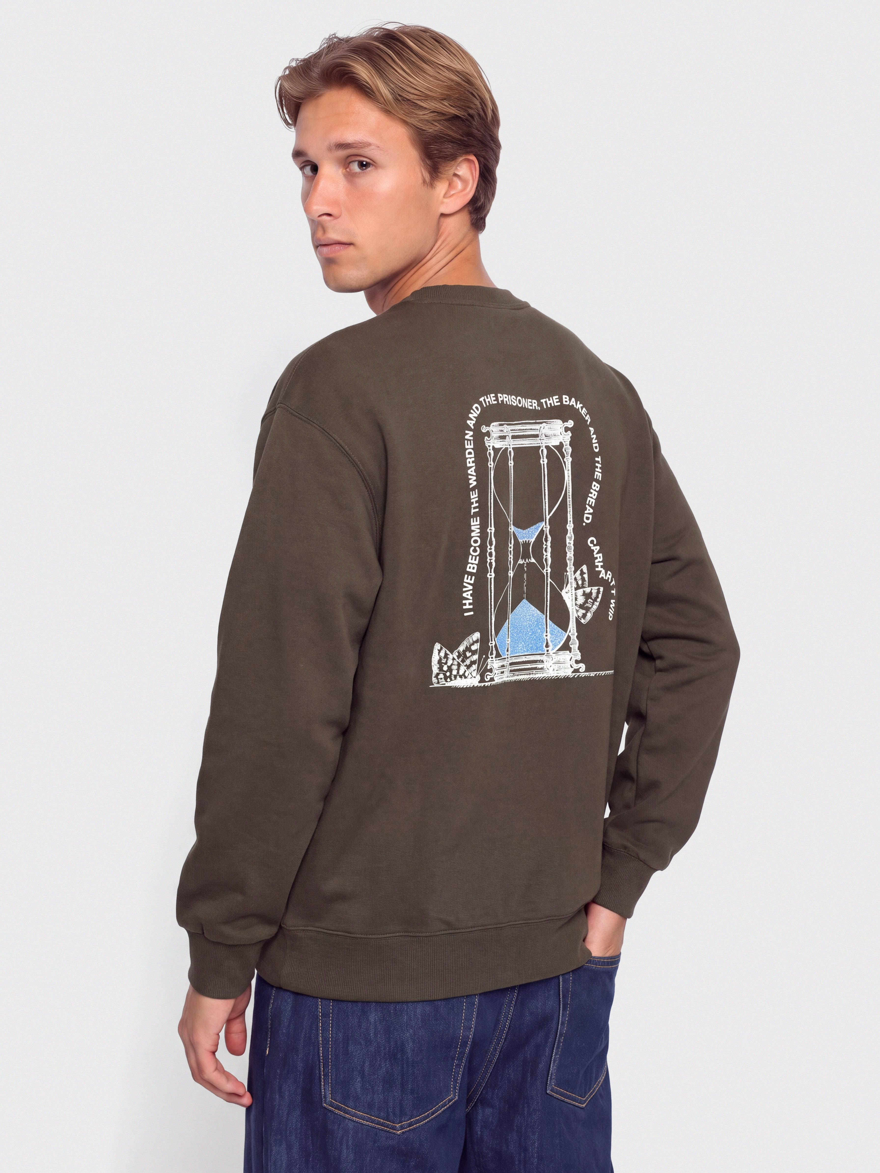 Mikina Carhartt WIP Hourglass (cypress/stone washed)