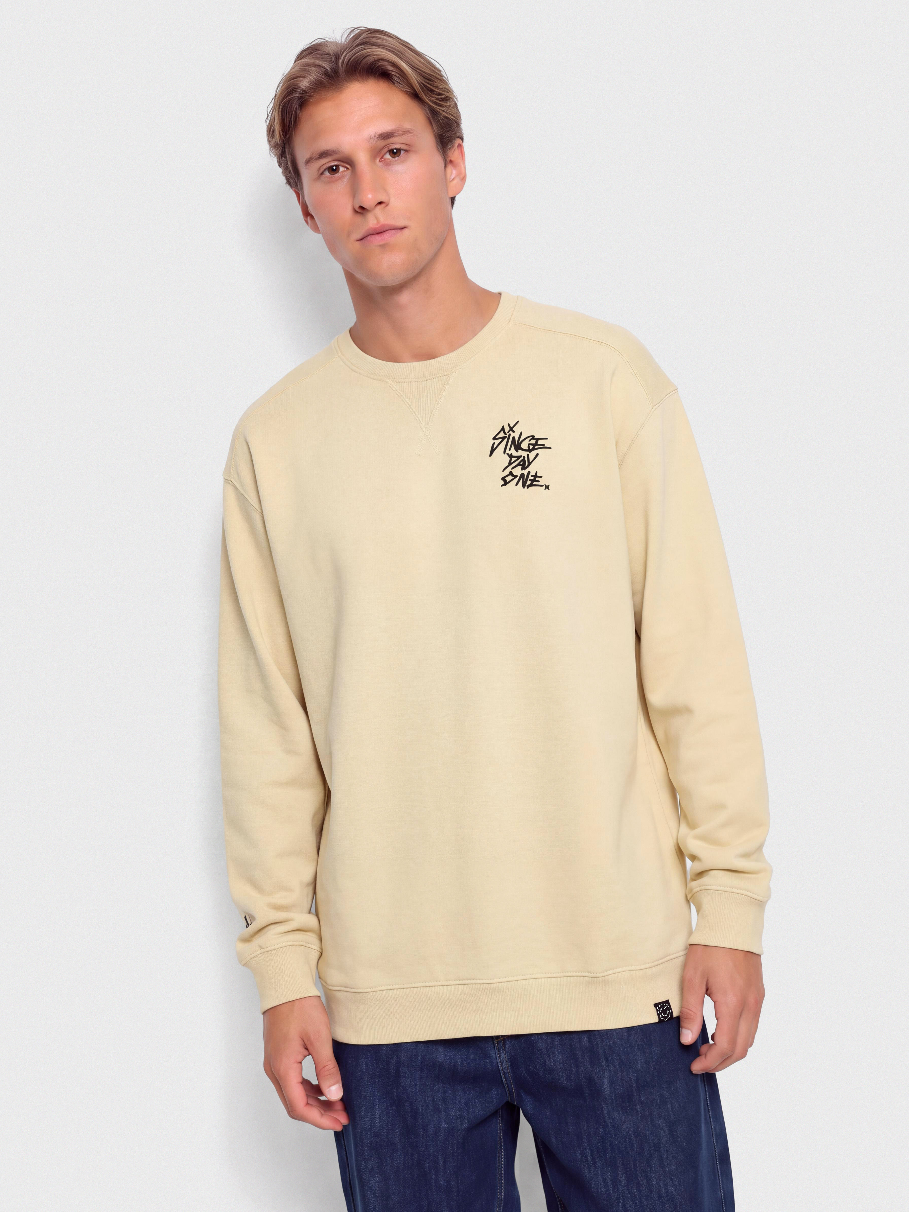 Mikina Hurley Smile Crew (cream)