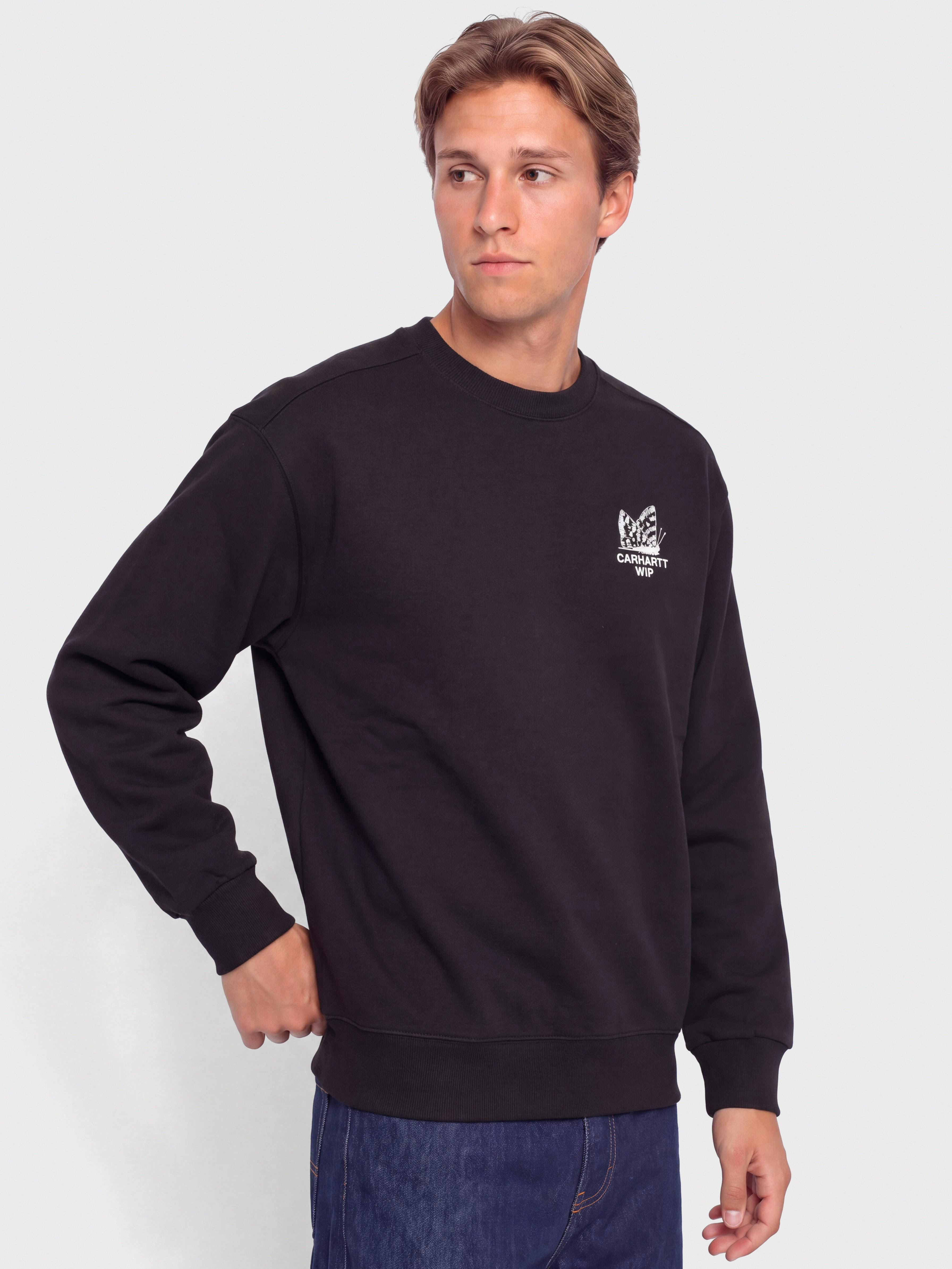 Mikina Carhartt WIP Hourglass (black/stone washed)
