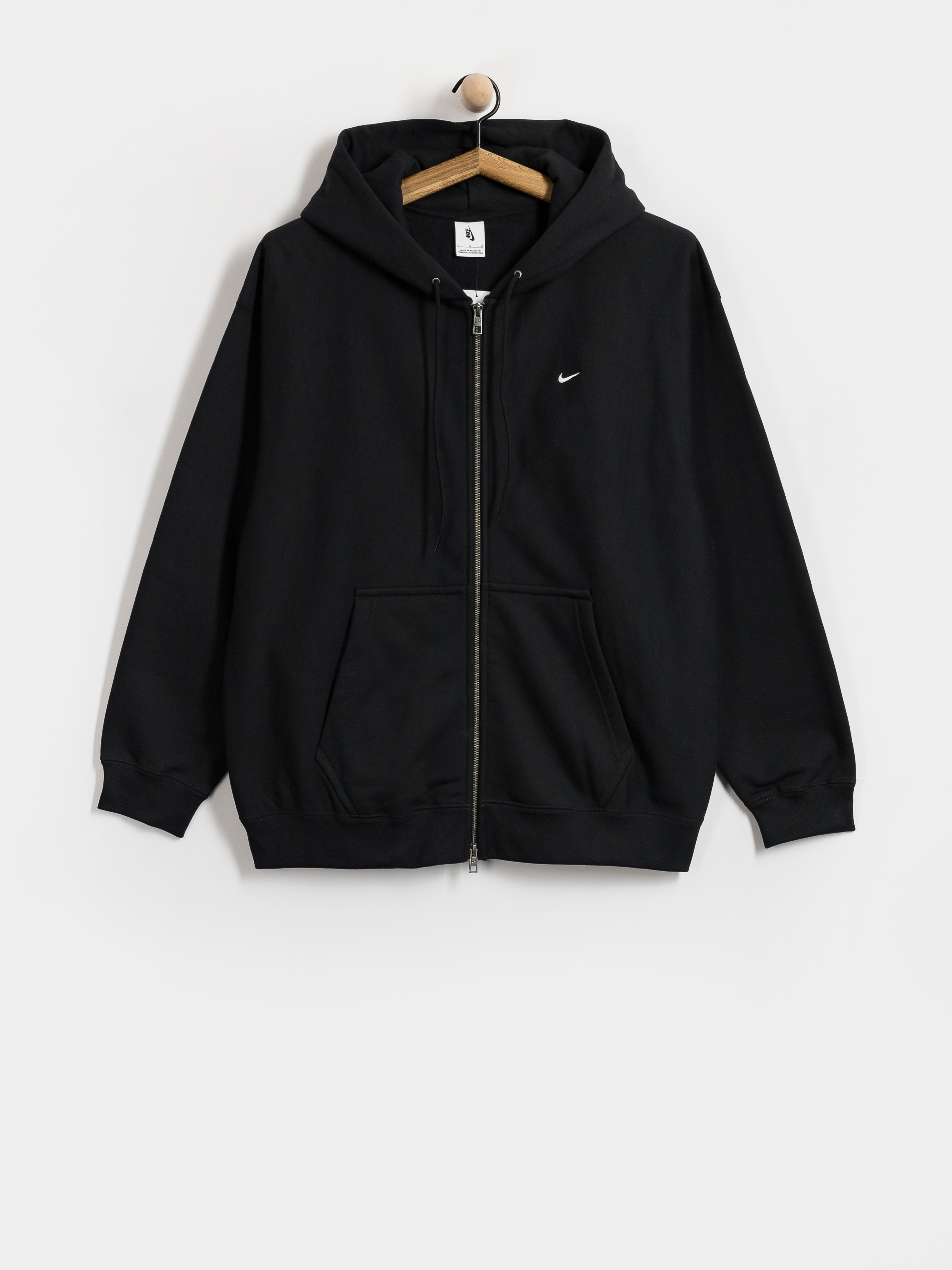 Mikina s kapucňou Nike SB Solo Swoosh ZHD (black/black/white)