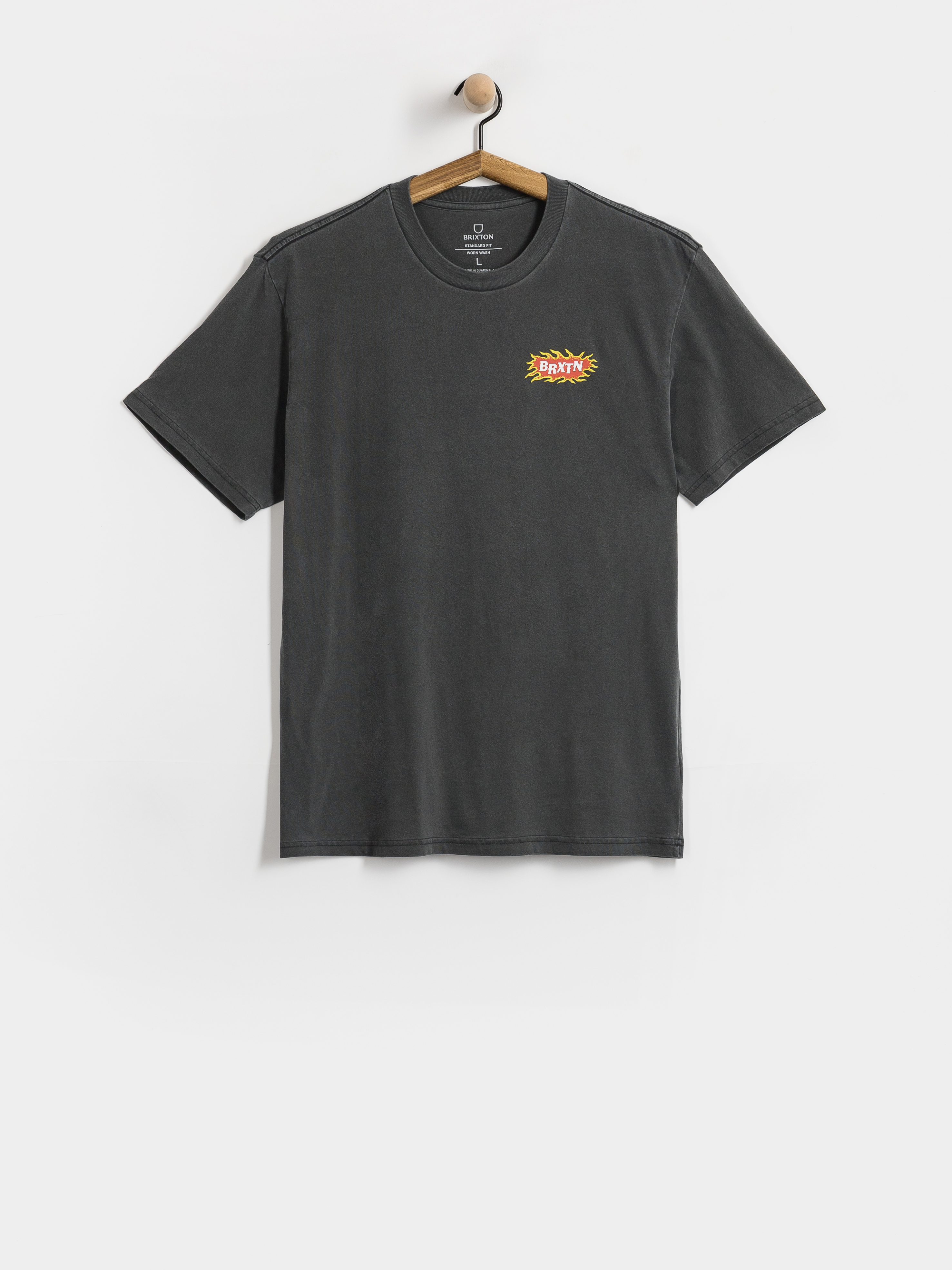 Tričko Brixton Blazing Stnd (black worn wash)