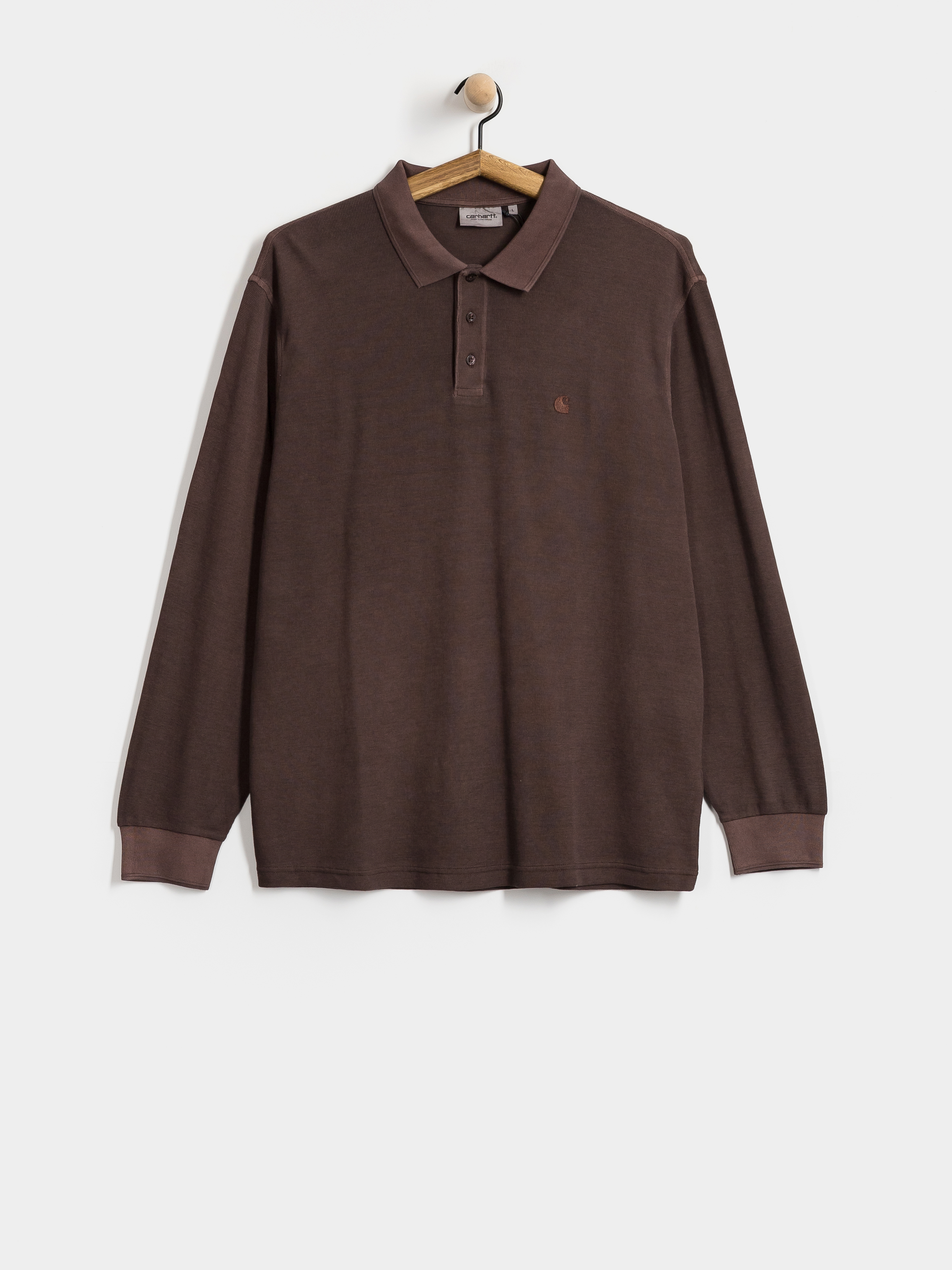 Triko Carhartt WIP Waffle Rugby (palisander/garment dyed)