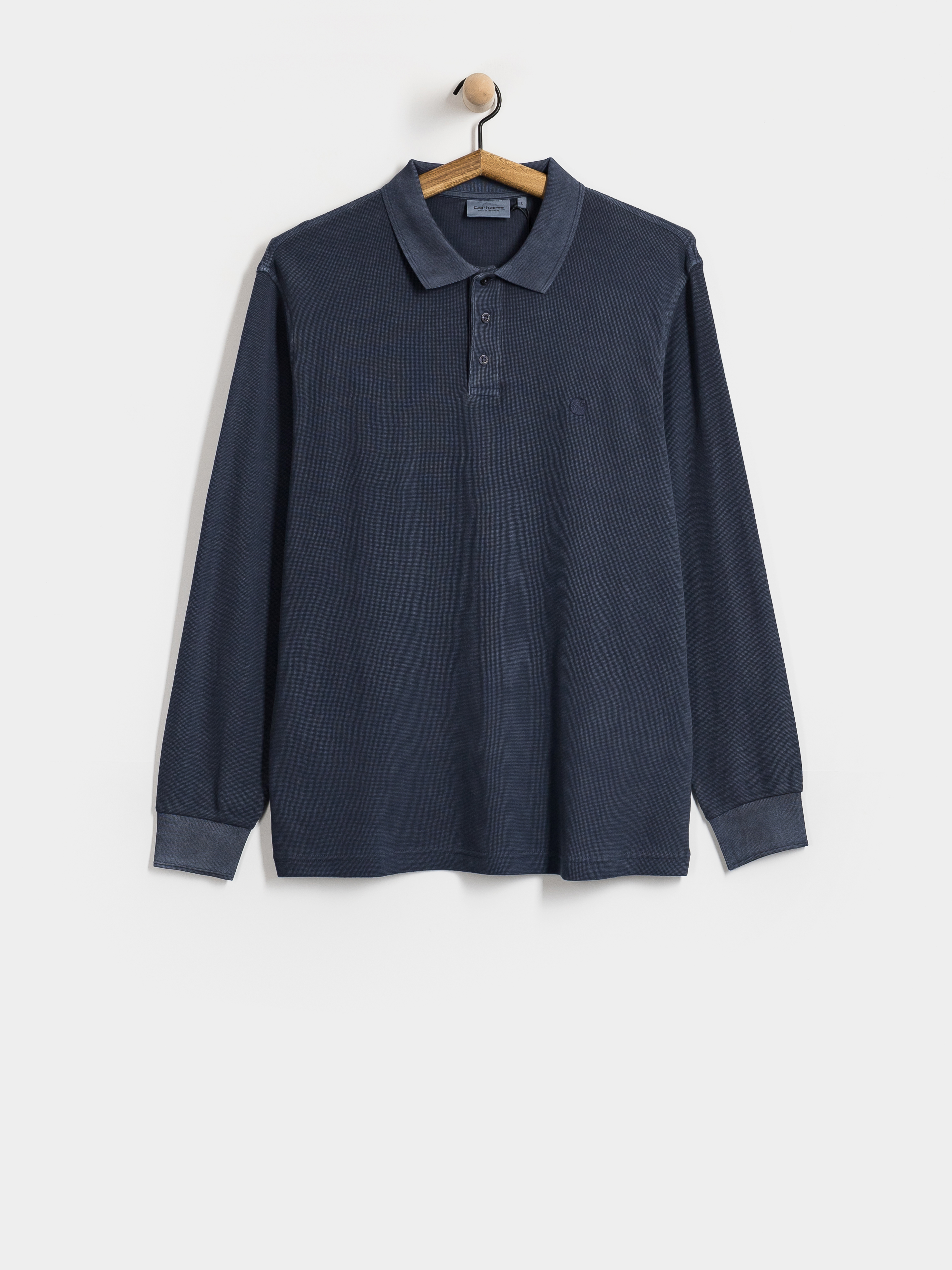 Triko Carhartt WIP Waffle Rugby (dark navy/garment dyed)