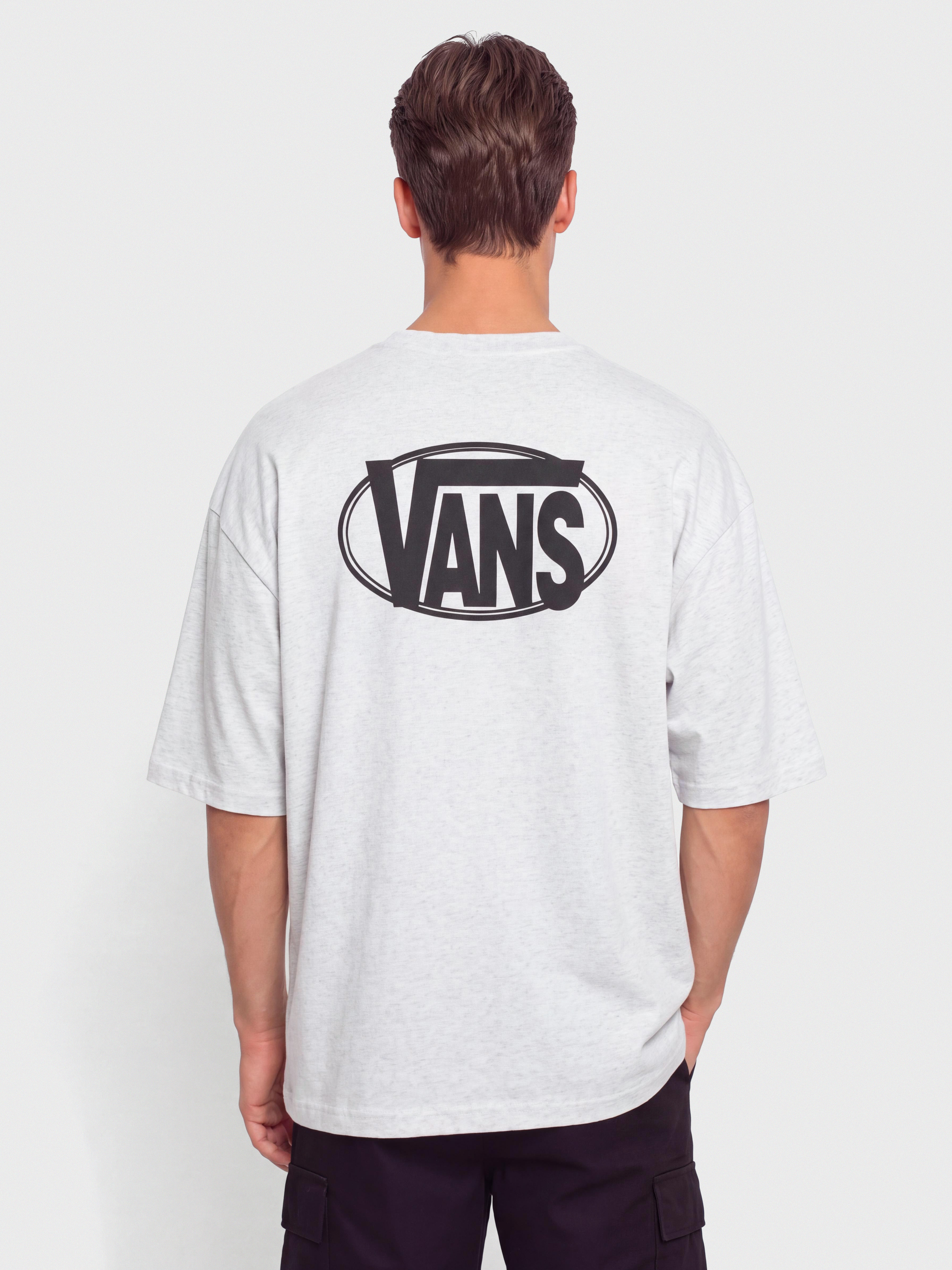 Tričko Vans Oval Logo Loose (light grey heat)