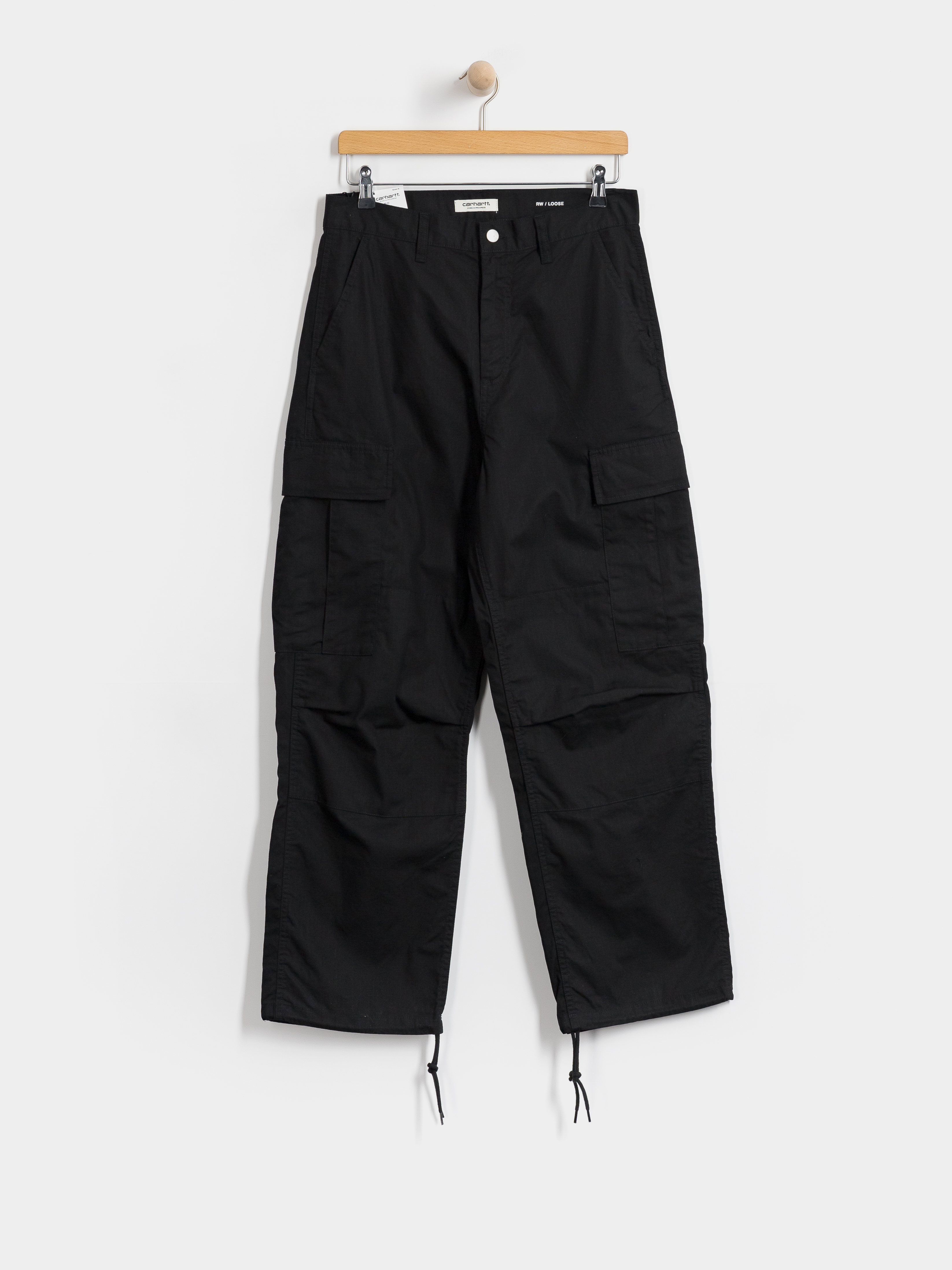 Nohavice Carhartt WIP Brandon Cargo Wmn (black/rinsed)