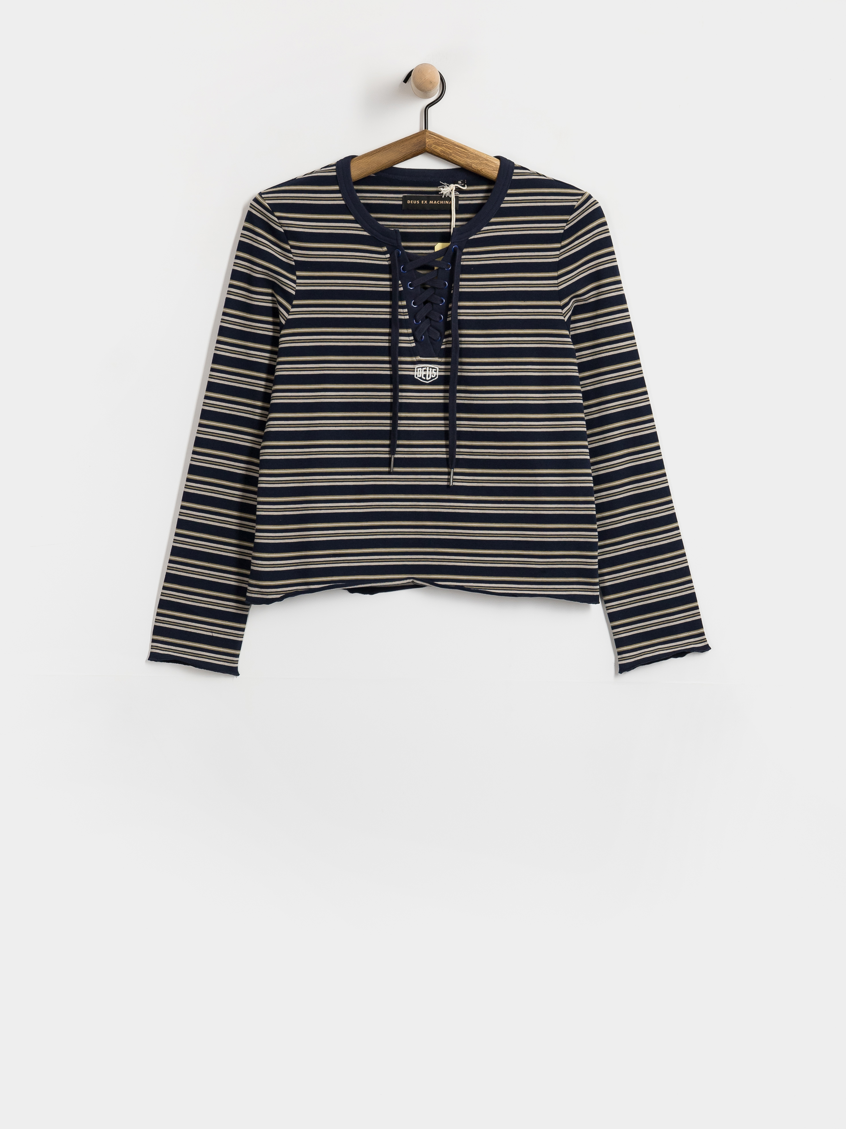 Triko Deus Ex Machina Stoppa Lace Up Top Wmn (navy stripe)