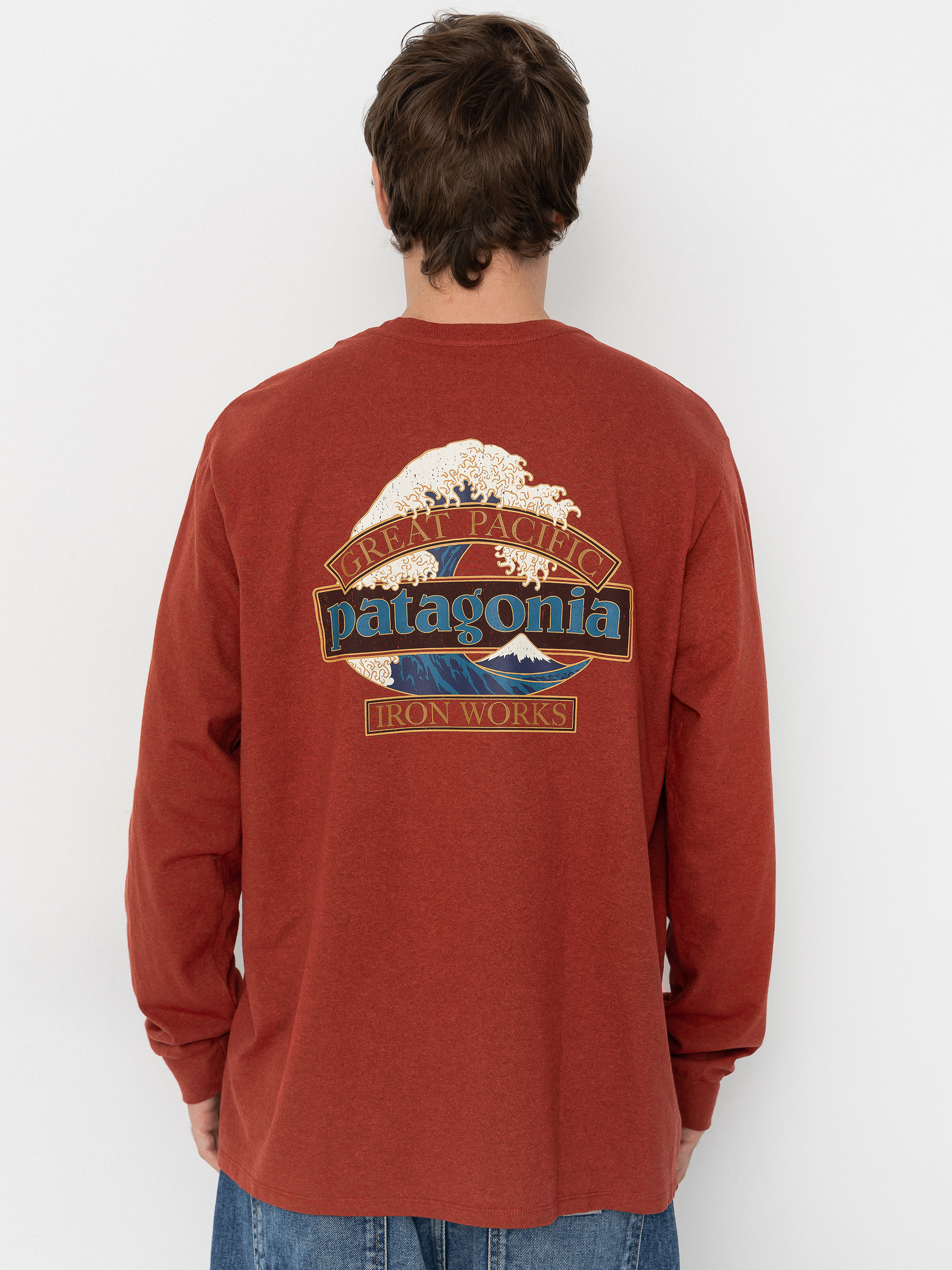 Triko Patagonia Great Waves Responsibili (rusty red)