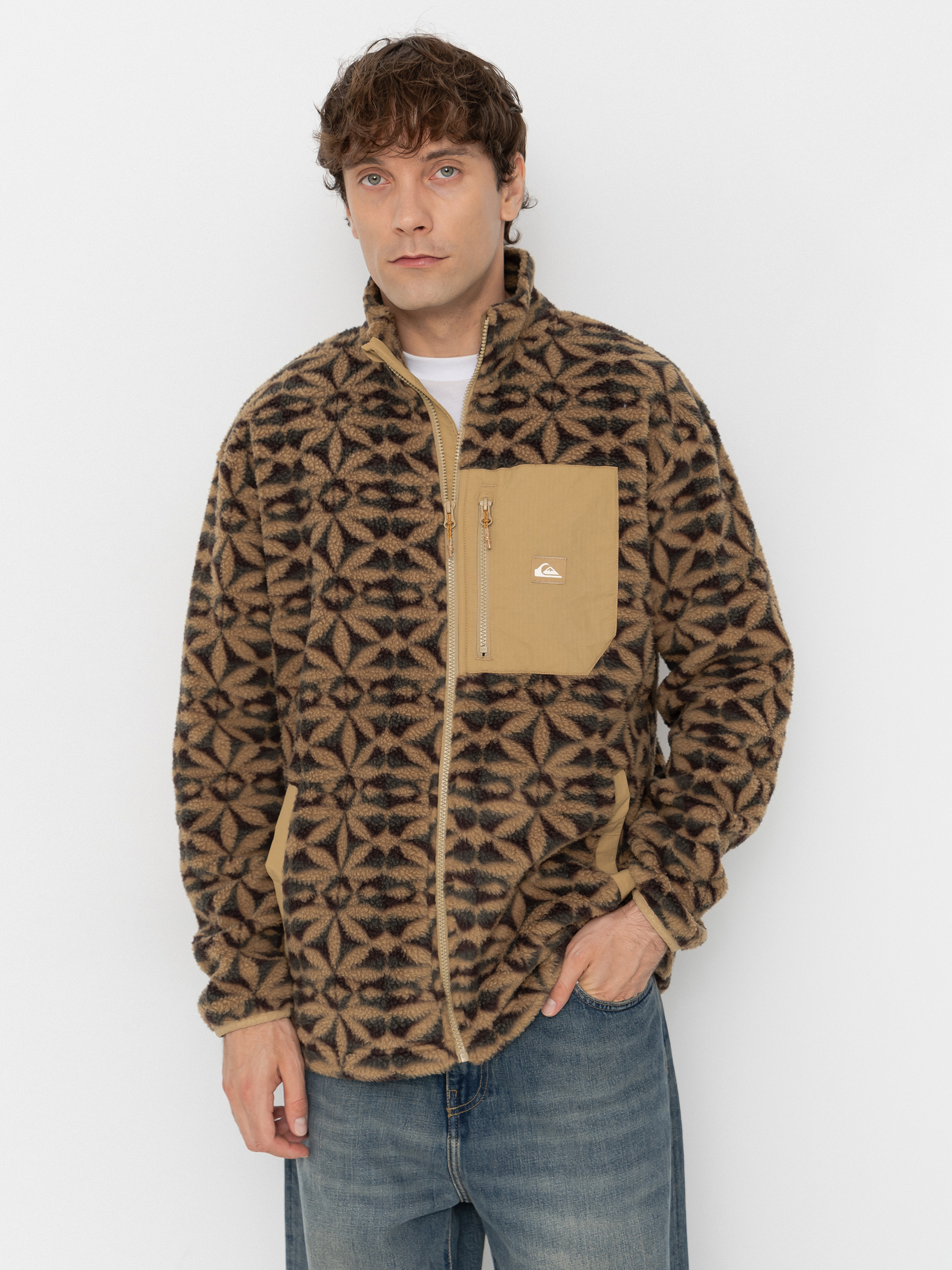 Flu00edsovu00e1 mikina Quiksilver Clean Coast Fz (nature tile kelp)