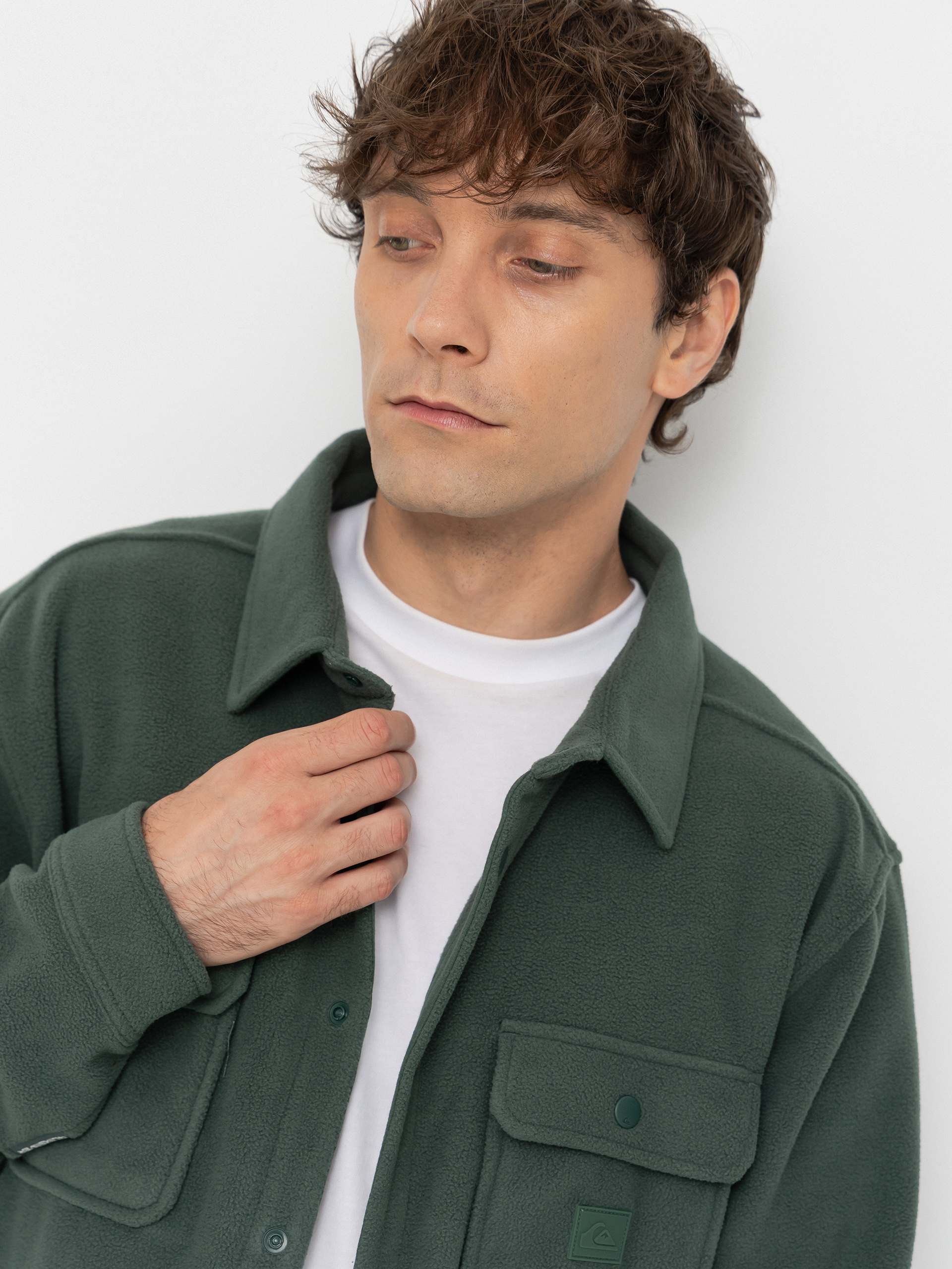 Pánsky Flísová mikina Quiksilver Venture Polar Fleece Shirt (forest)