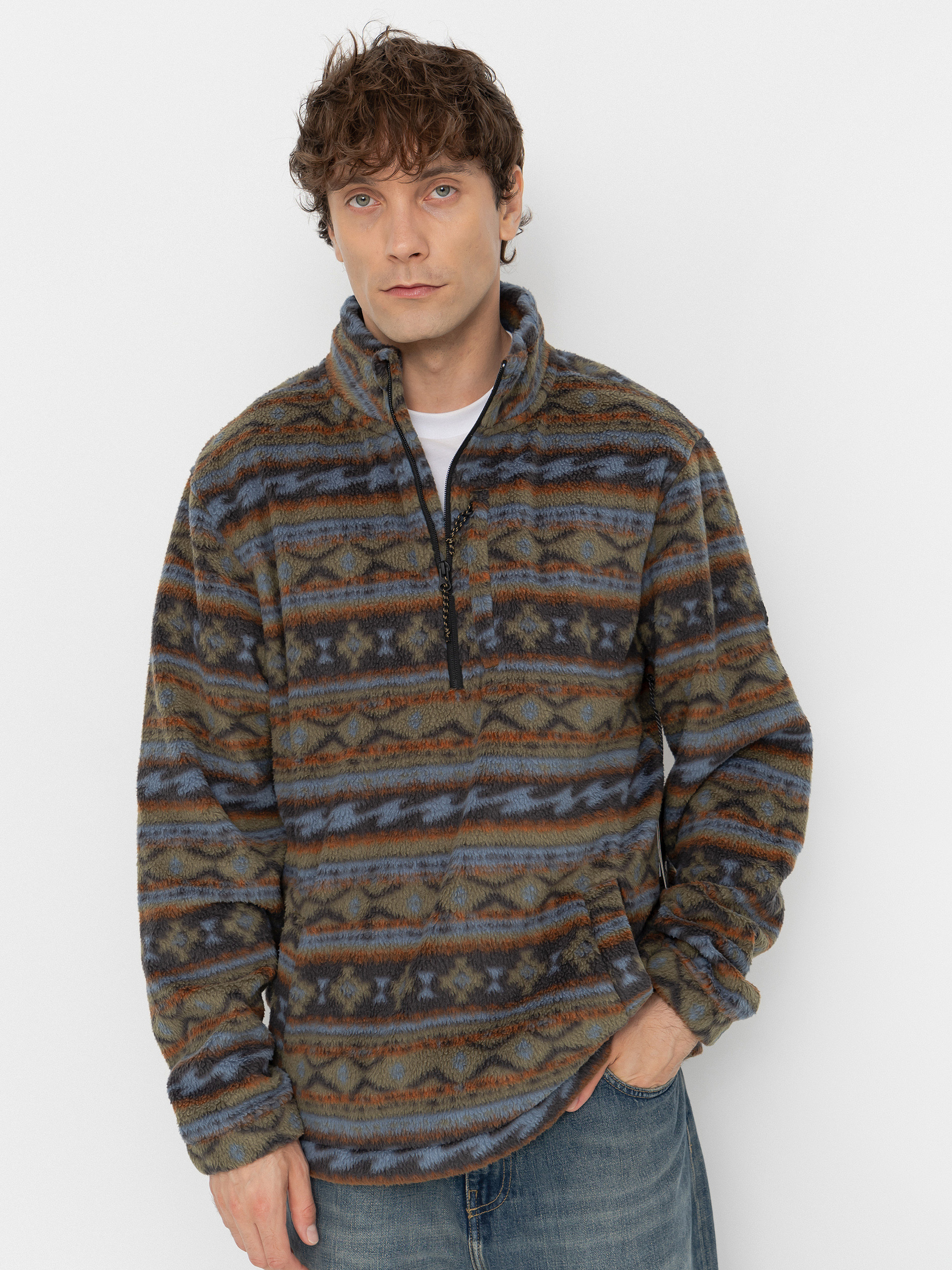 Flísová mikina Billabong Boundary Mock Neck (raven)