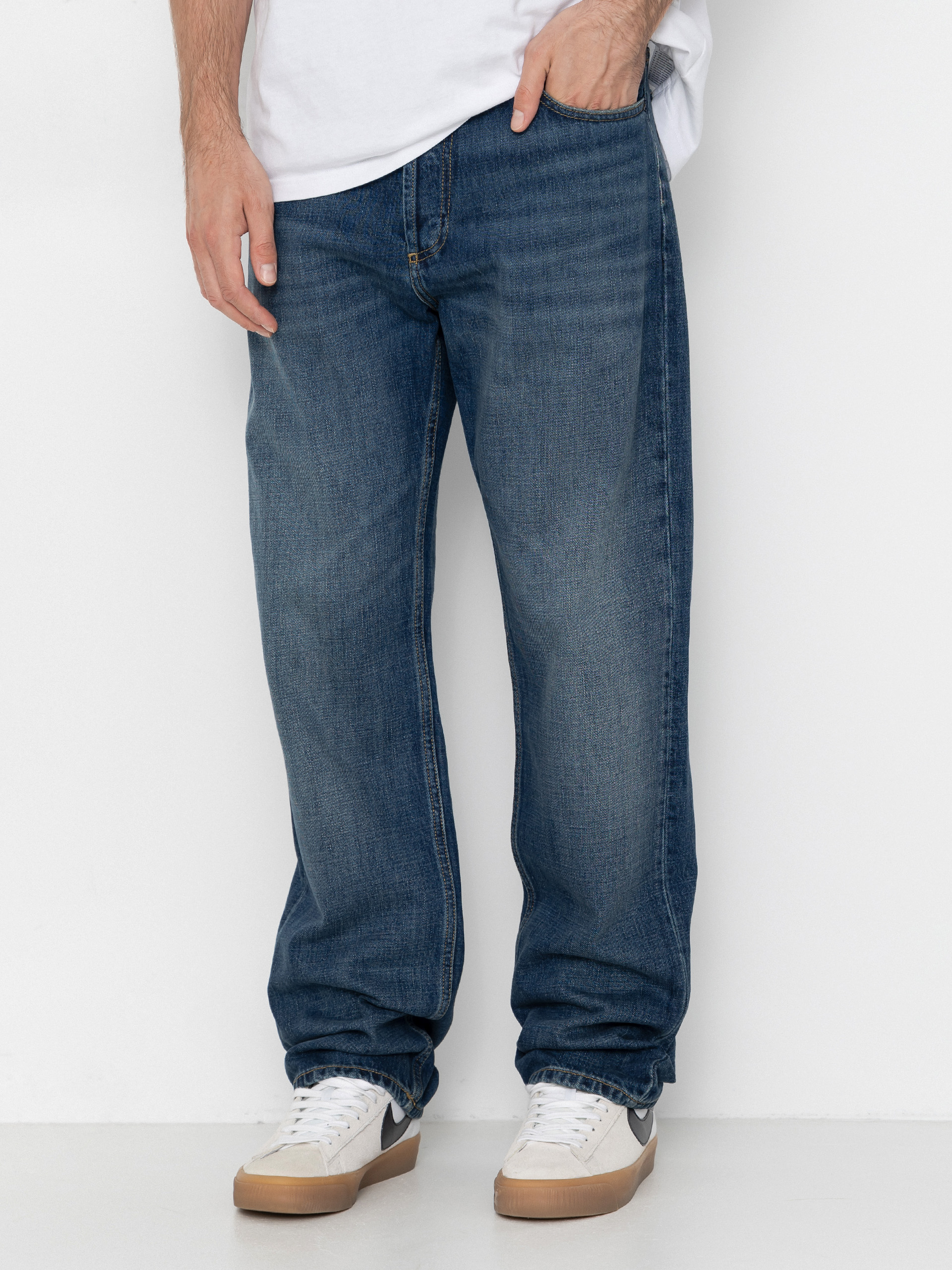 Nohavice Carhartt WIP Marlow (blue/dark used wash)