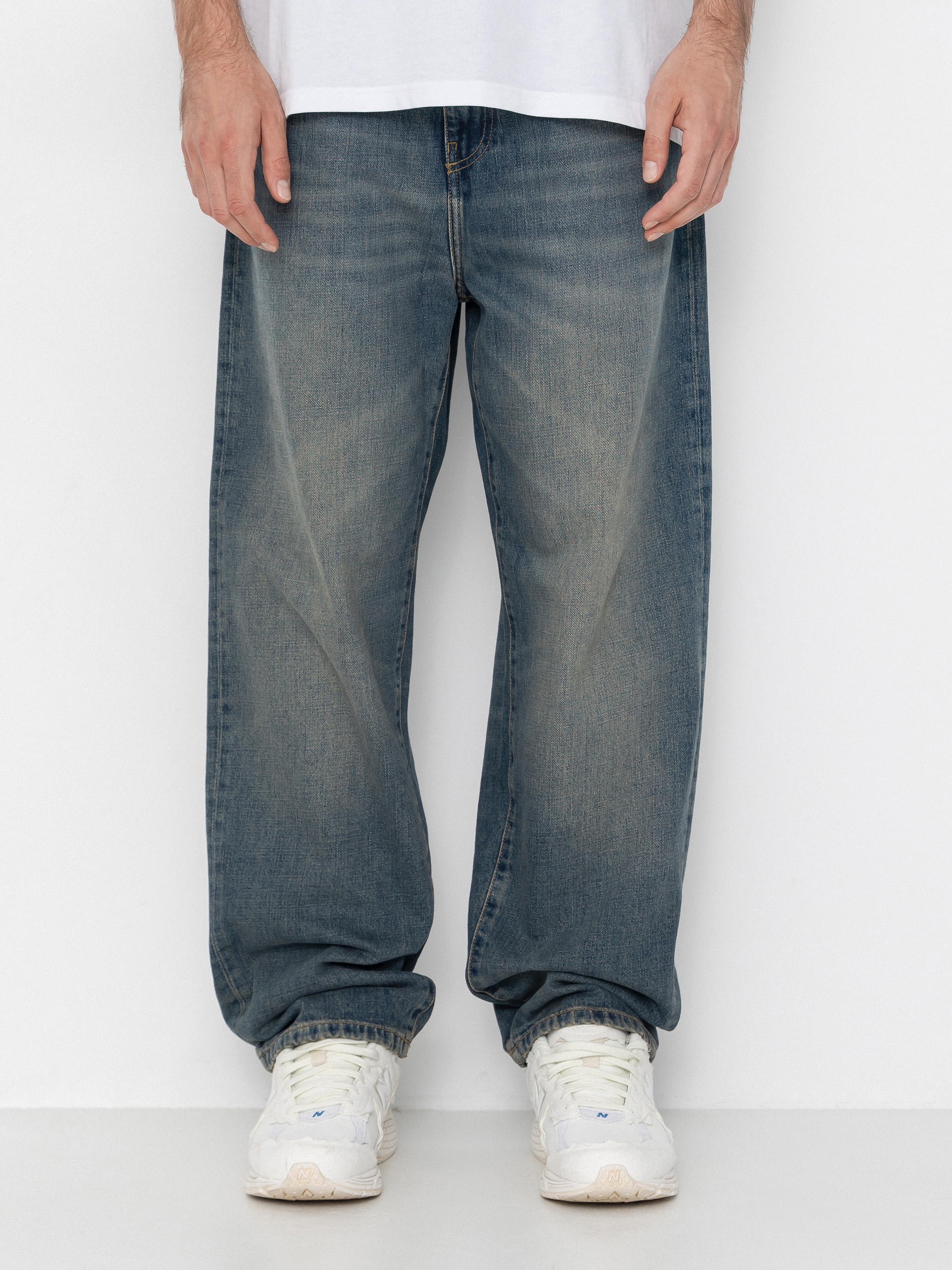 Nohavice Carhartt WIP Aaron (blue/worn used wash)