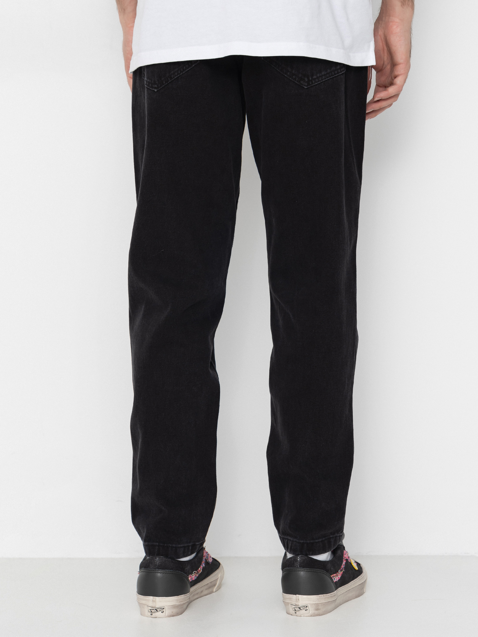 Nohavice Karl Kani Small Signature Tapered Five Pocket Denim (black)