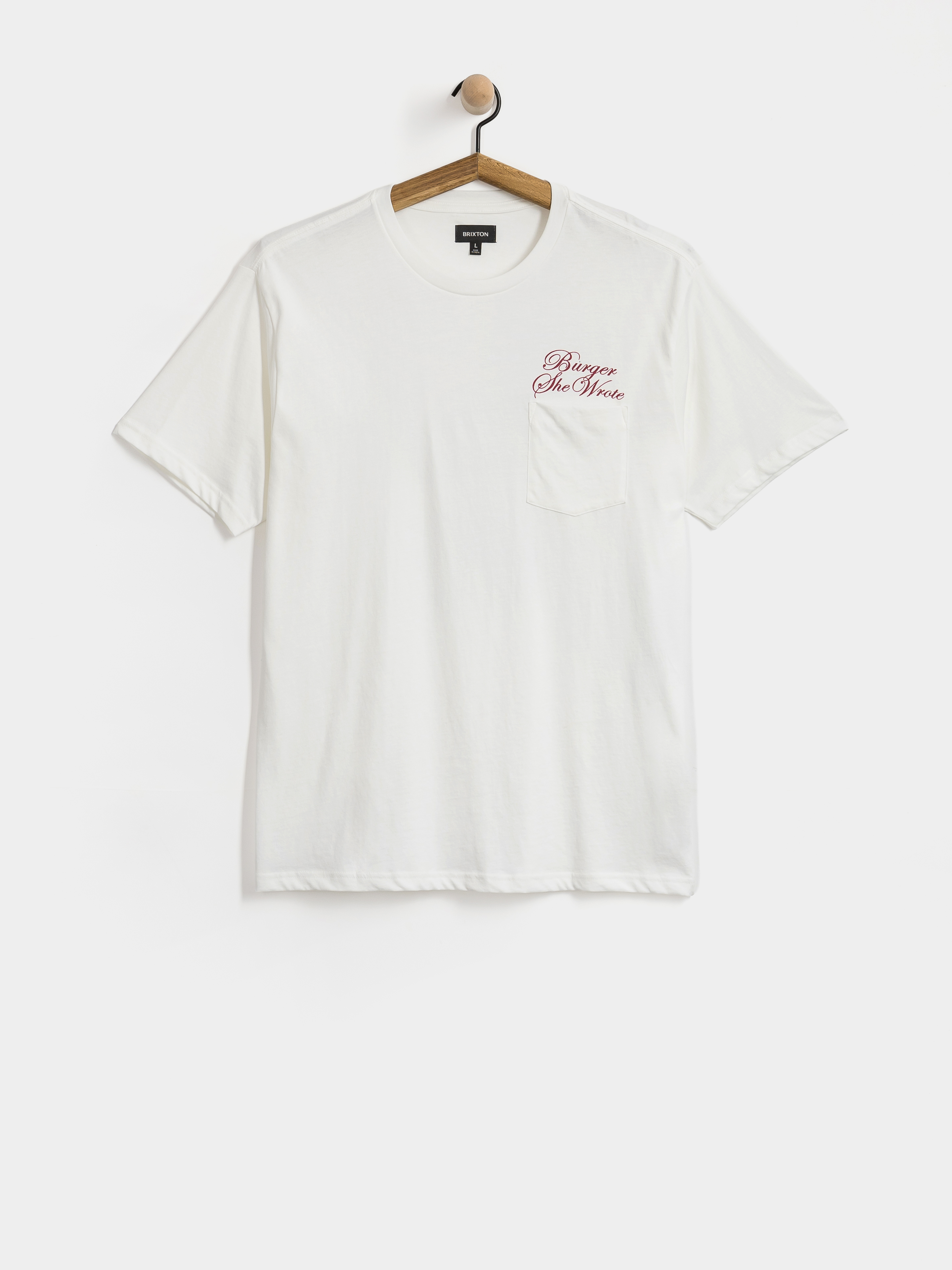 Tričko Brixton Burger She Wrote Pocket (white)