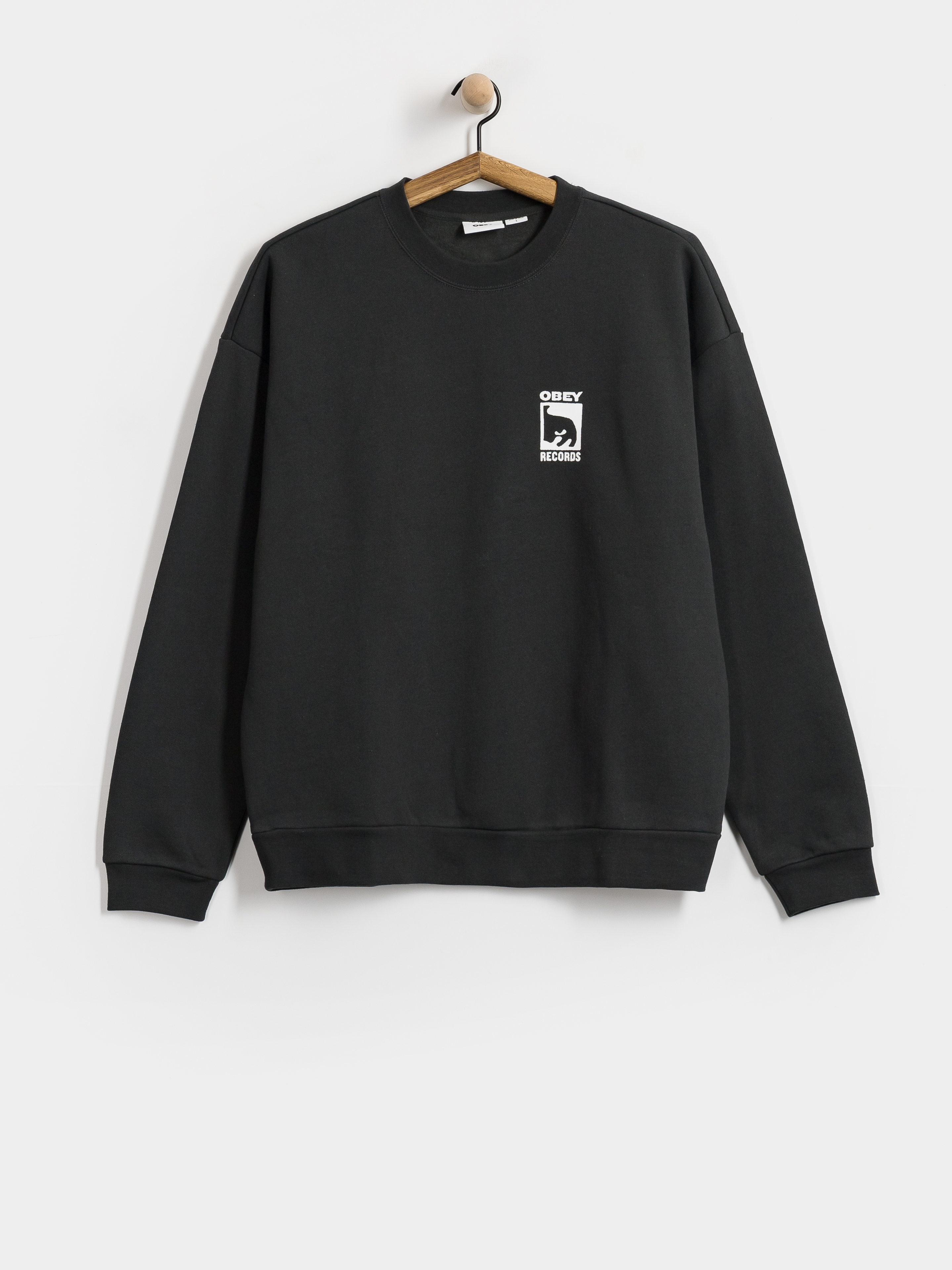 Mikina OBEY Records Extra Heavy (vintage black)