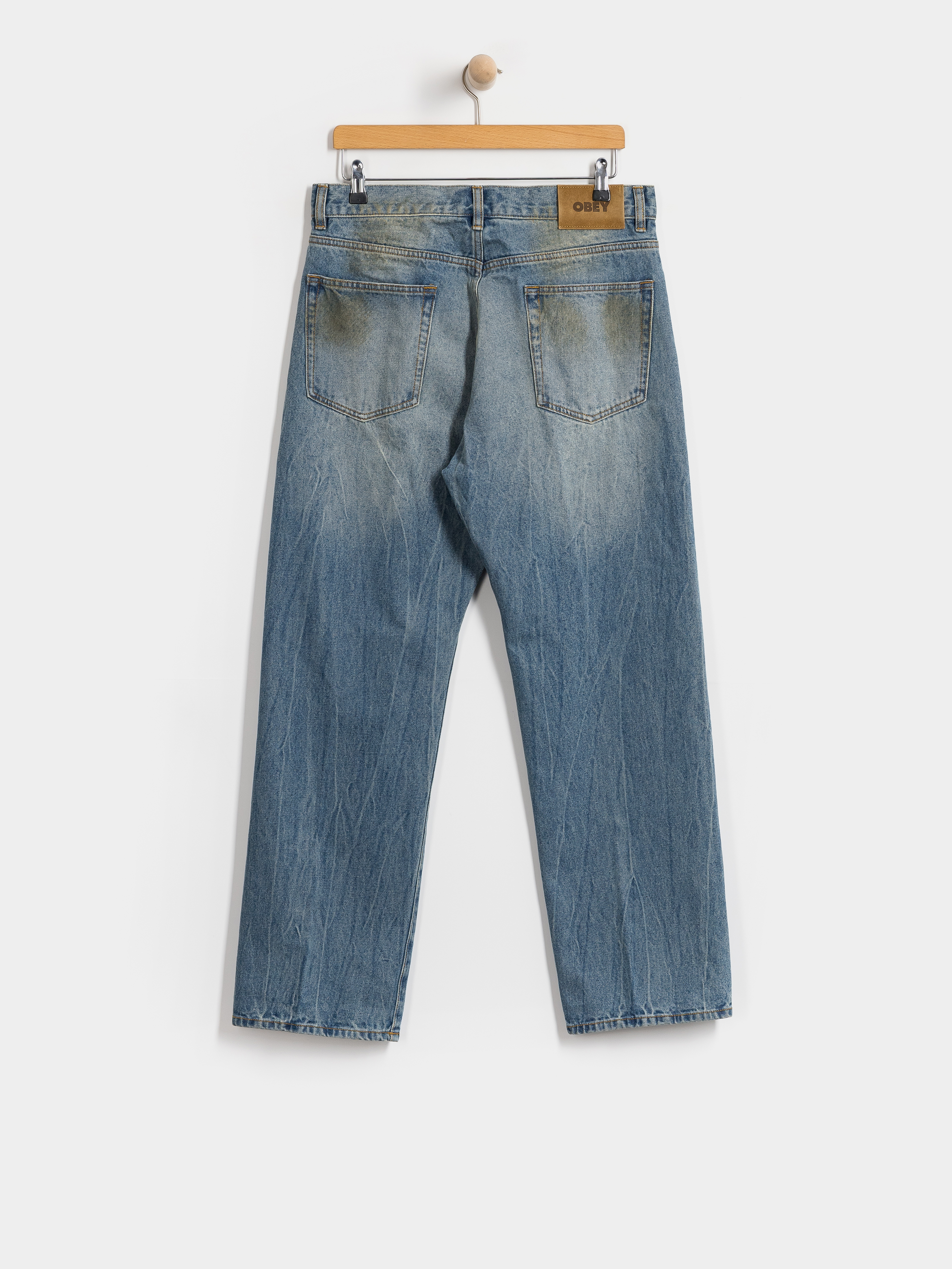 Nohavice OBEY Nelson Straight Denim (garage wash indigo)