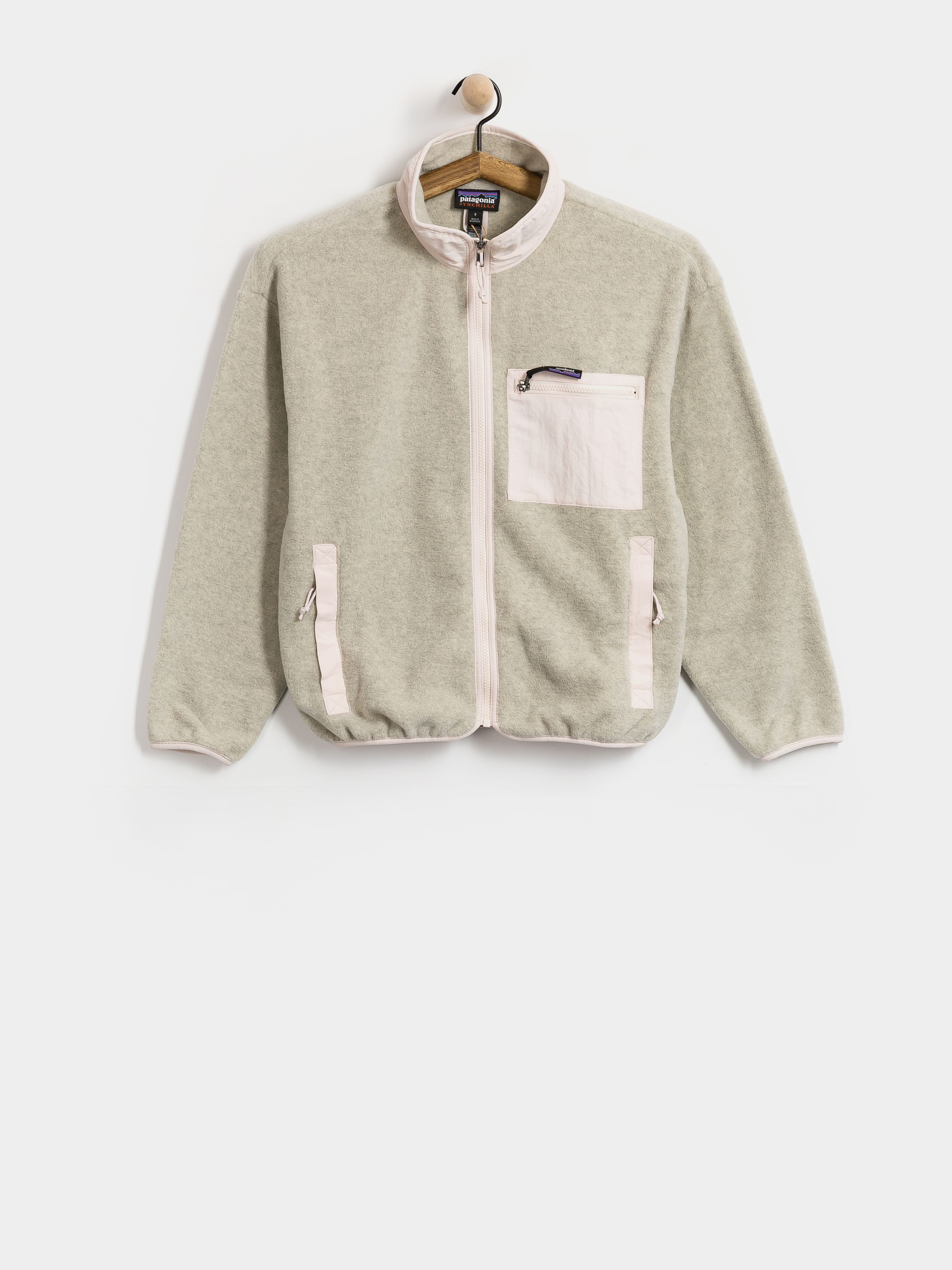 Bunda Patagonia Synch Wmn (oatmeal heather w/pink frost)