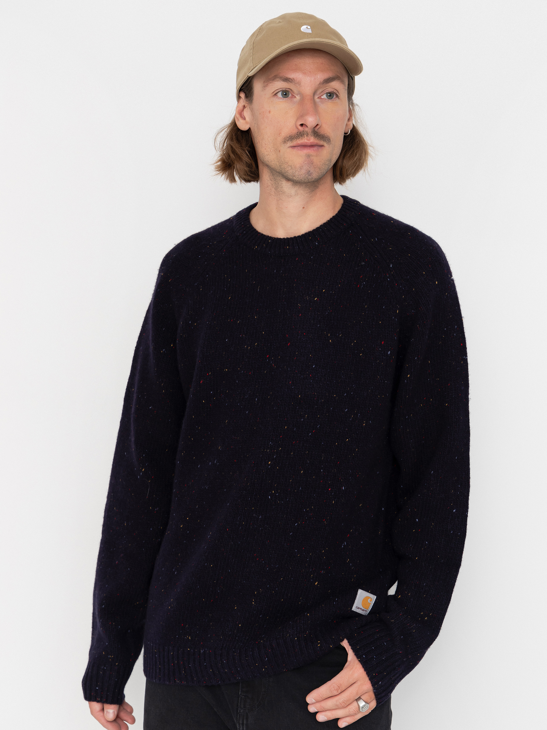 Sveter Carhartt WIP Anglistic (speckled dark navy)