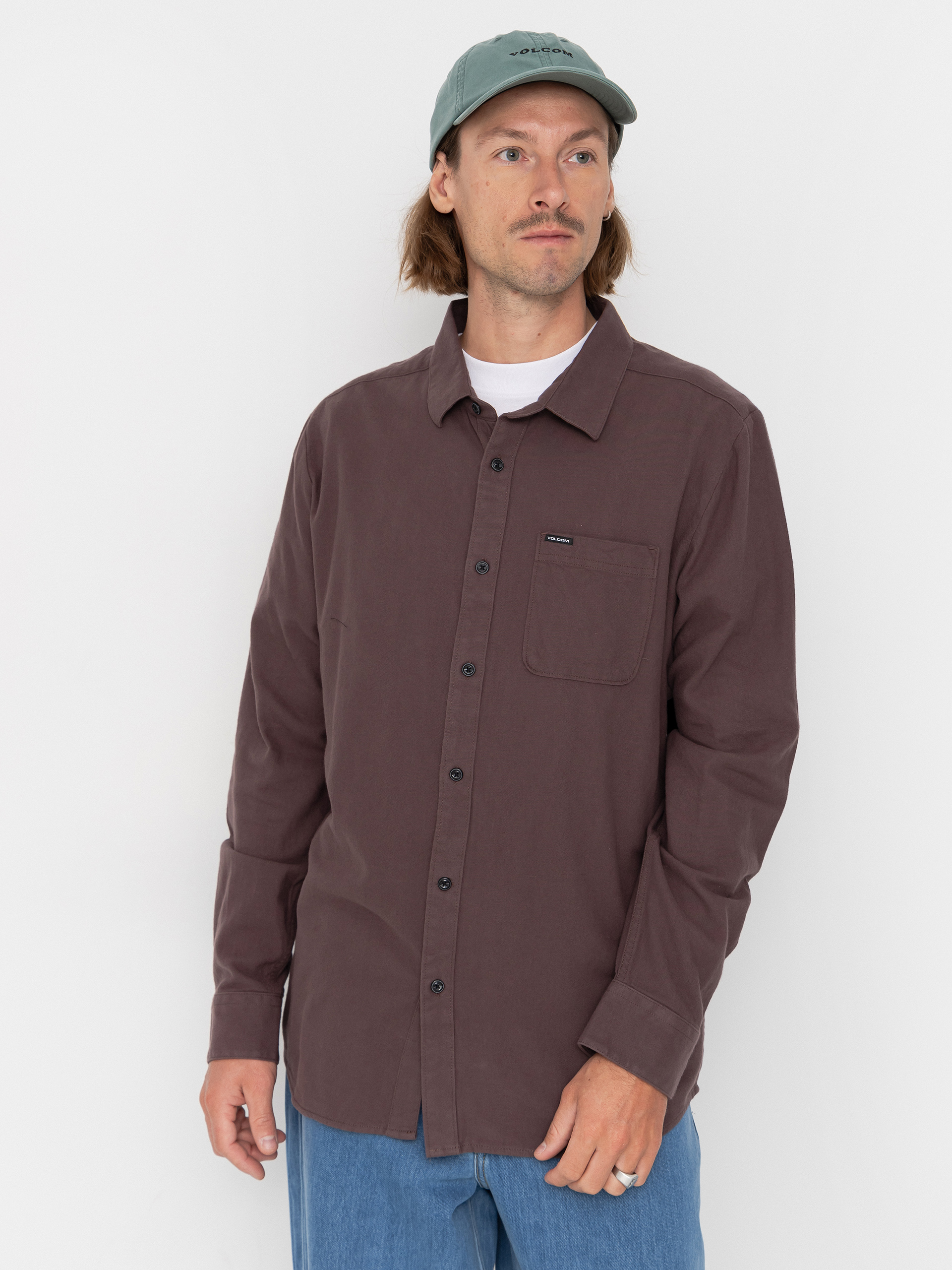 Košeľa Volcom Caden Solid Ls (raisin)