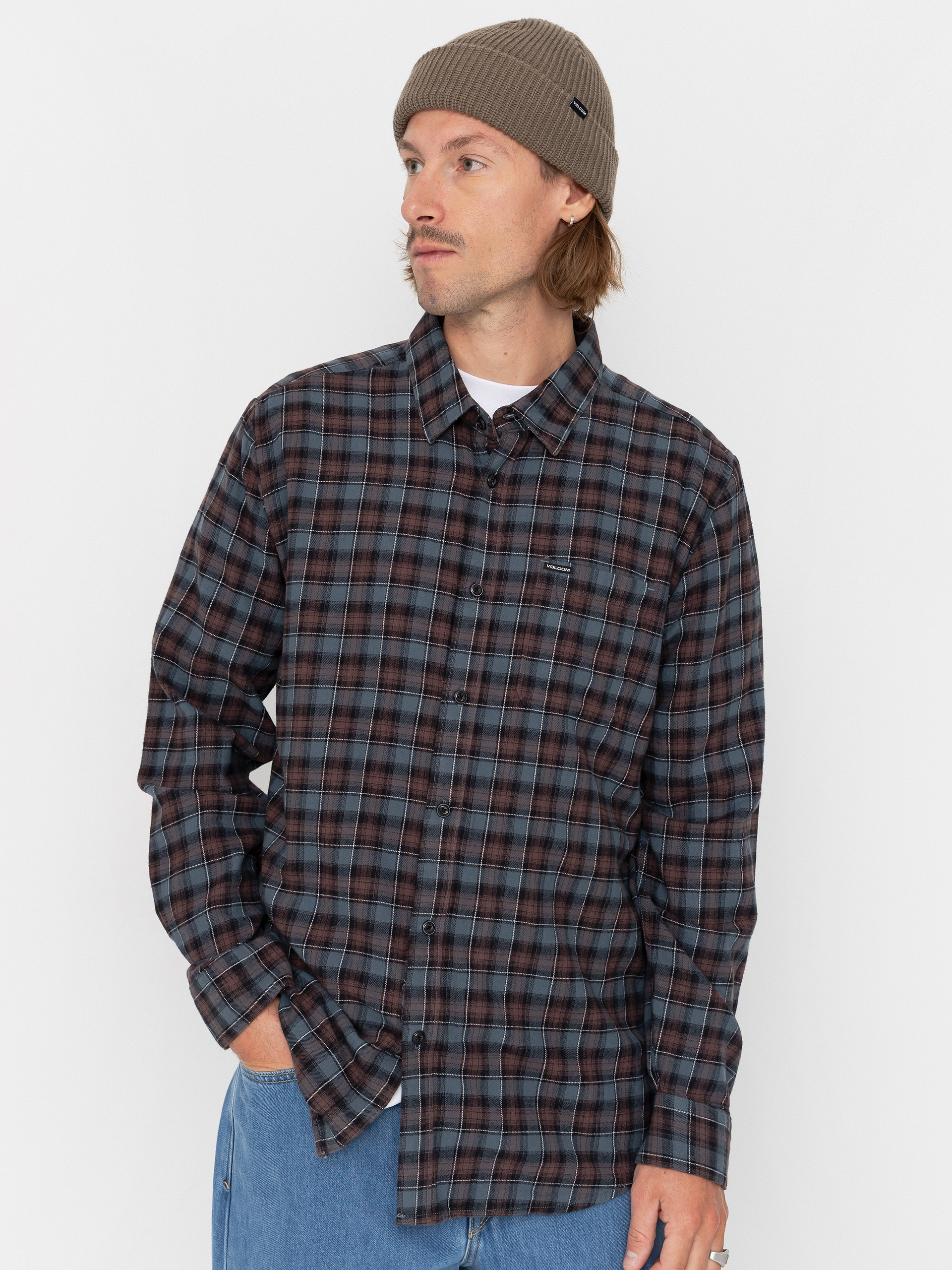 Košeľa Volcom Caden Plaid Ls (raisin)