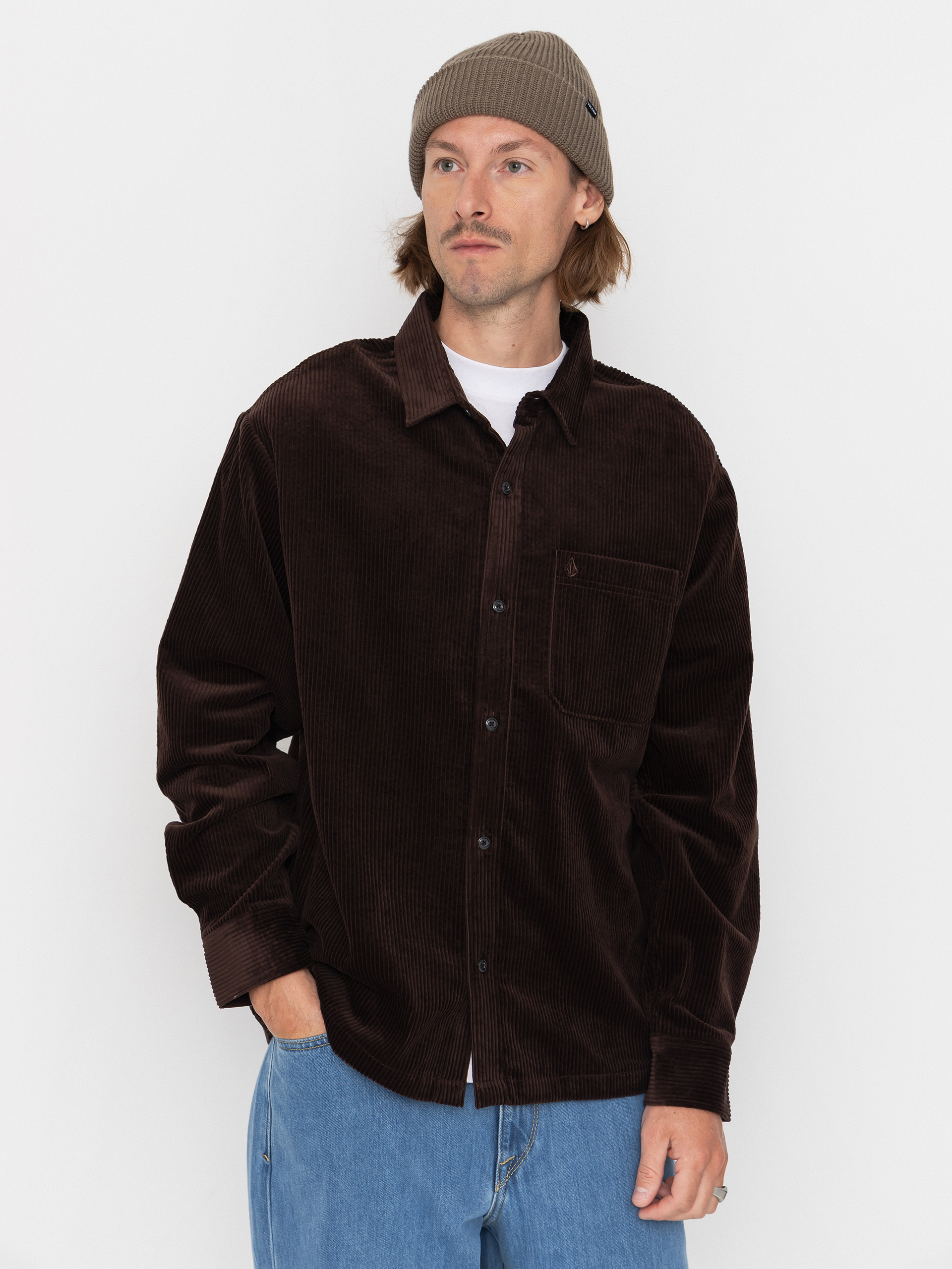 Košeľa Volcom Fostered II Cord Ls (cacao)