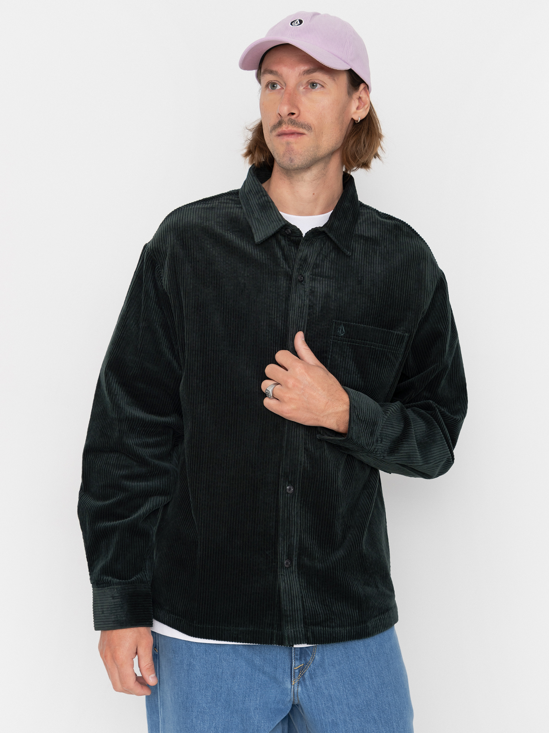Košeľa Volcom Fostered II Cord Ls (scarab)