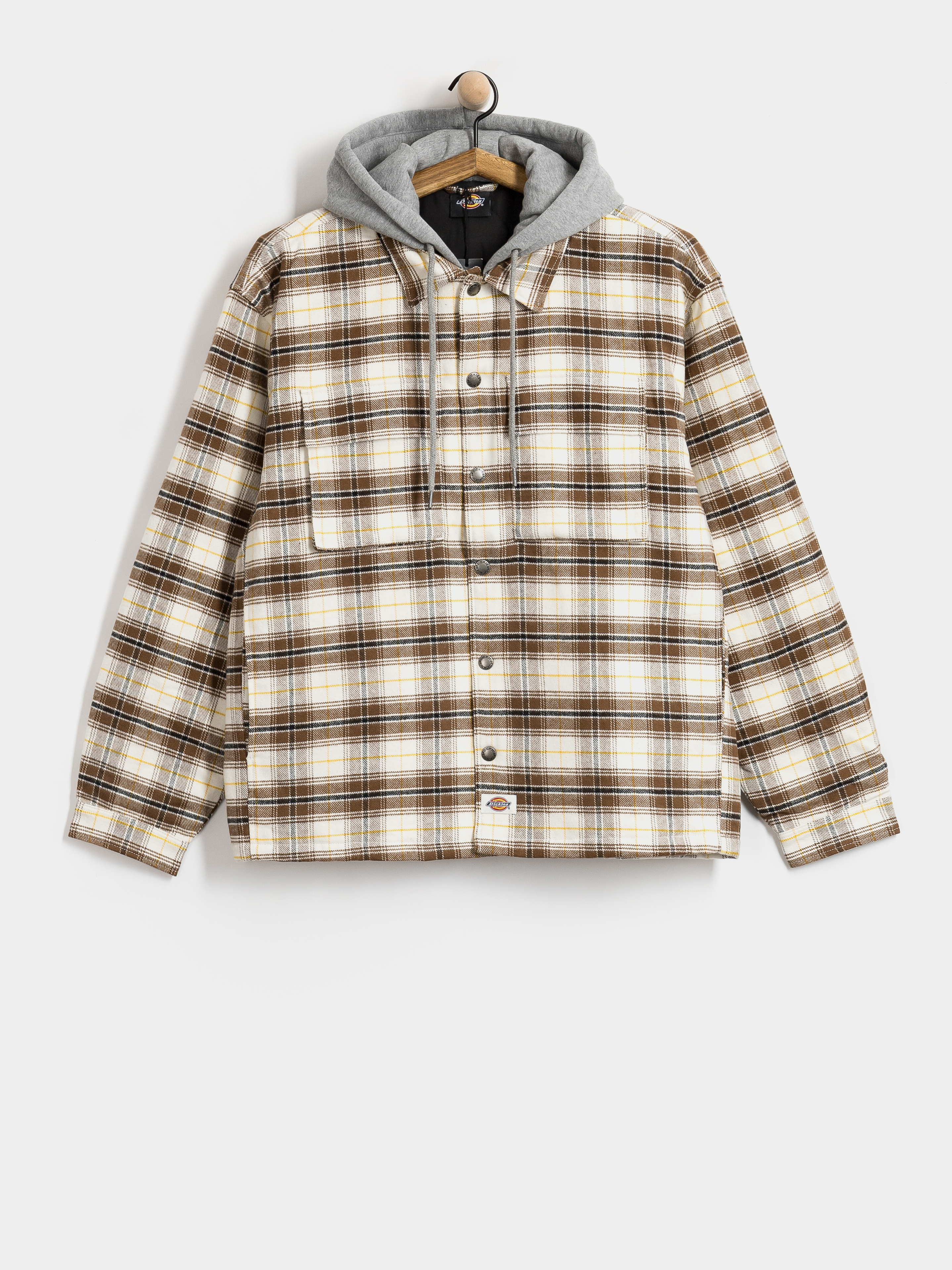 Košeľa Dickies Eustis Hooded Flannel Shacket (egret)