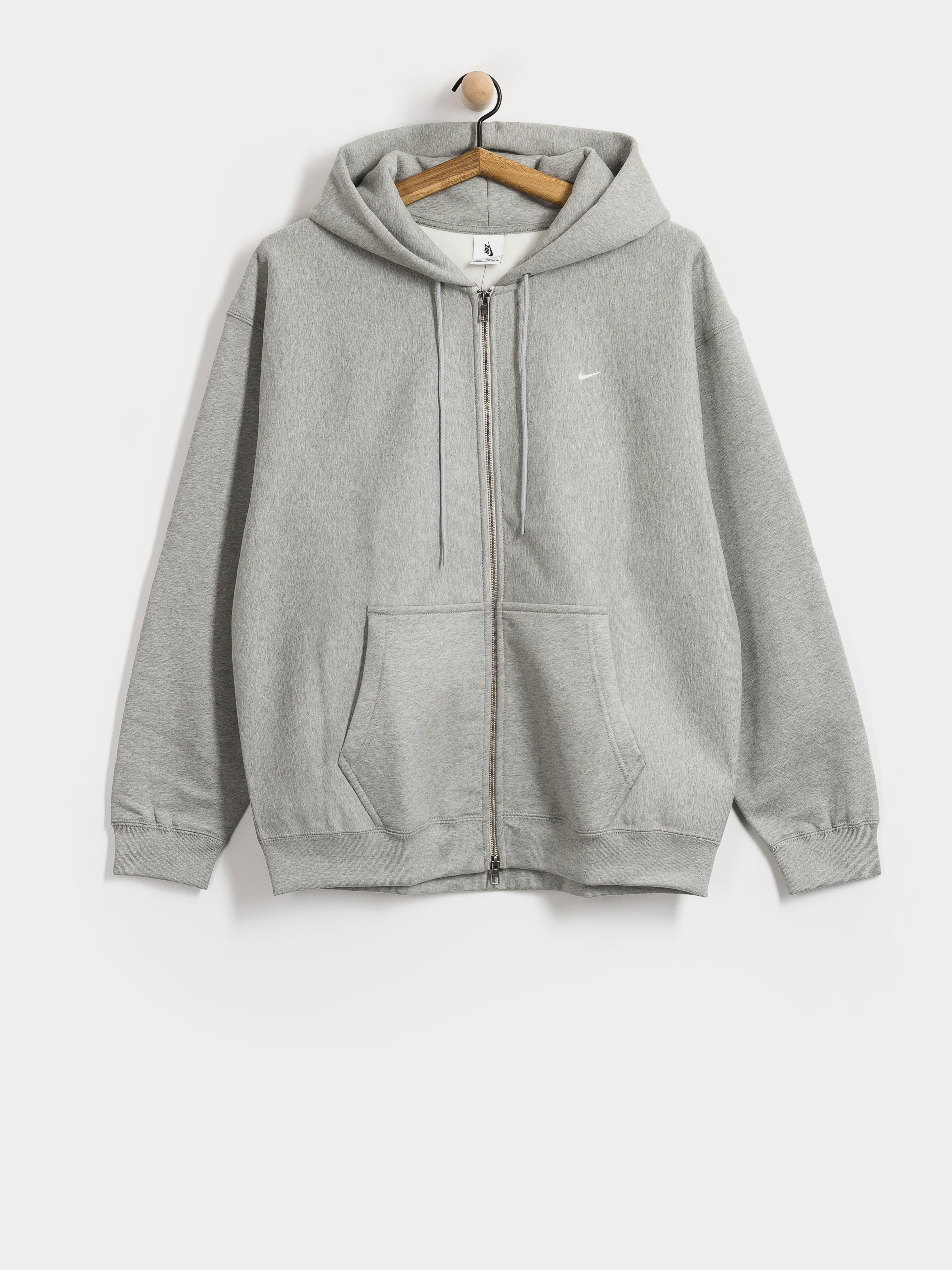 Mikina s kapucu0148ou Nike SB Solo Swoosh ZHD (dk grey heather/lt smoke grey/white)