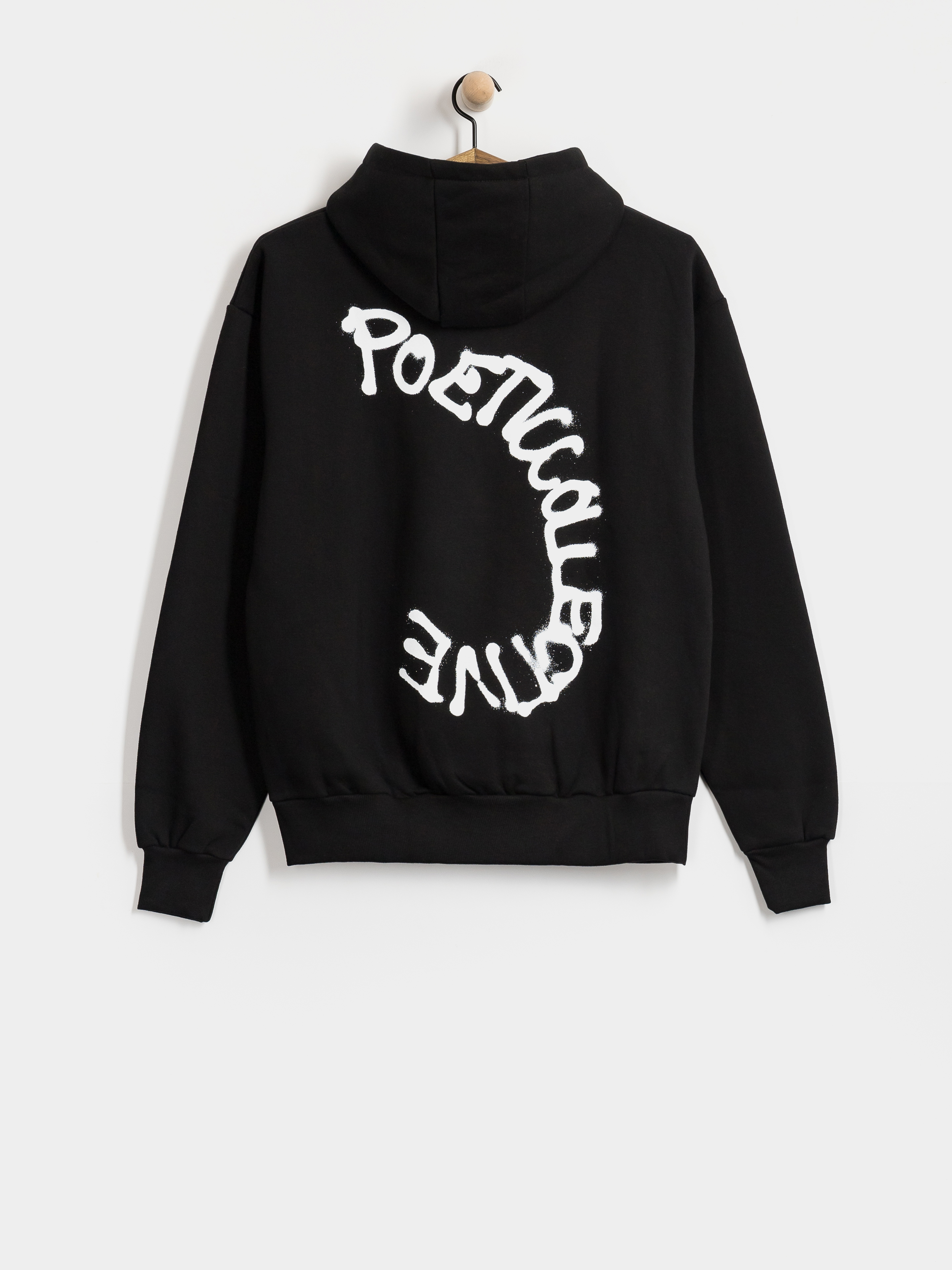 Mikina s kapucňou Poetic Collective Spray Text HD (black)