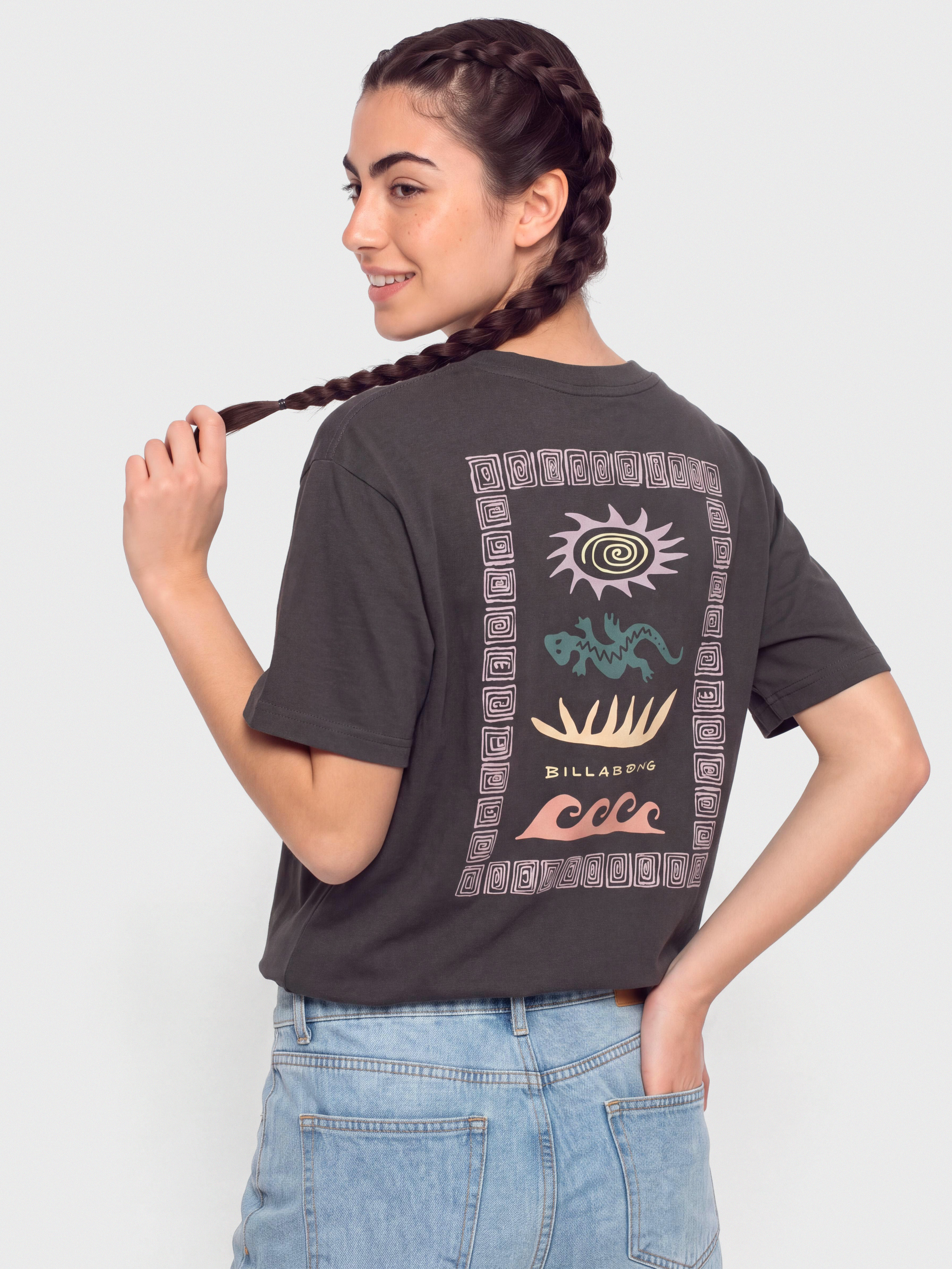 Tričko Billabong Adiv Edgy Tom Boy Wmn (black sands)