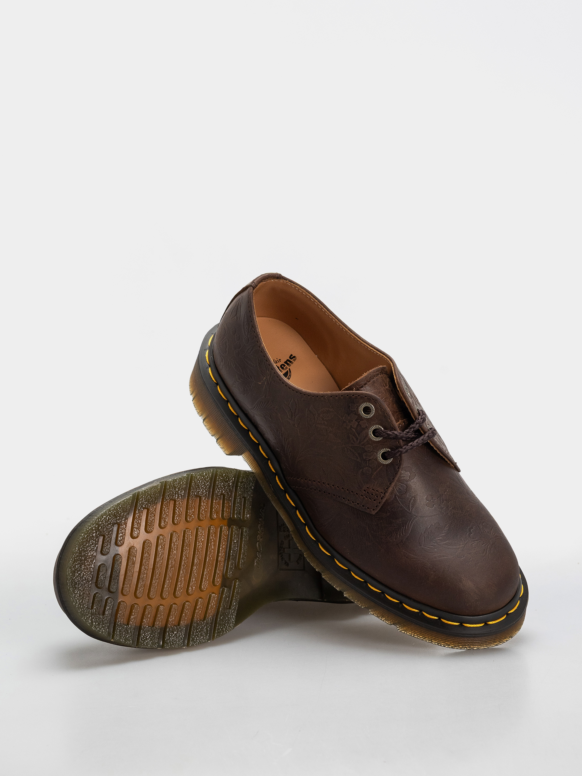 Topánky Dr. Martens 1461 Emboss Floral Wmn (dark brown)